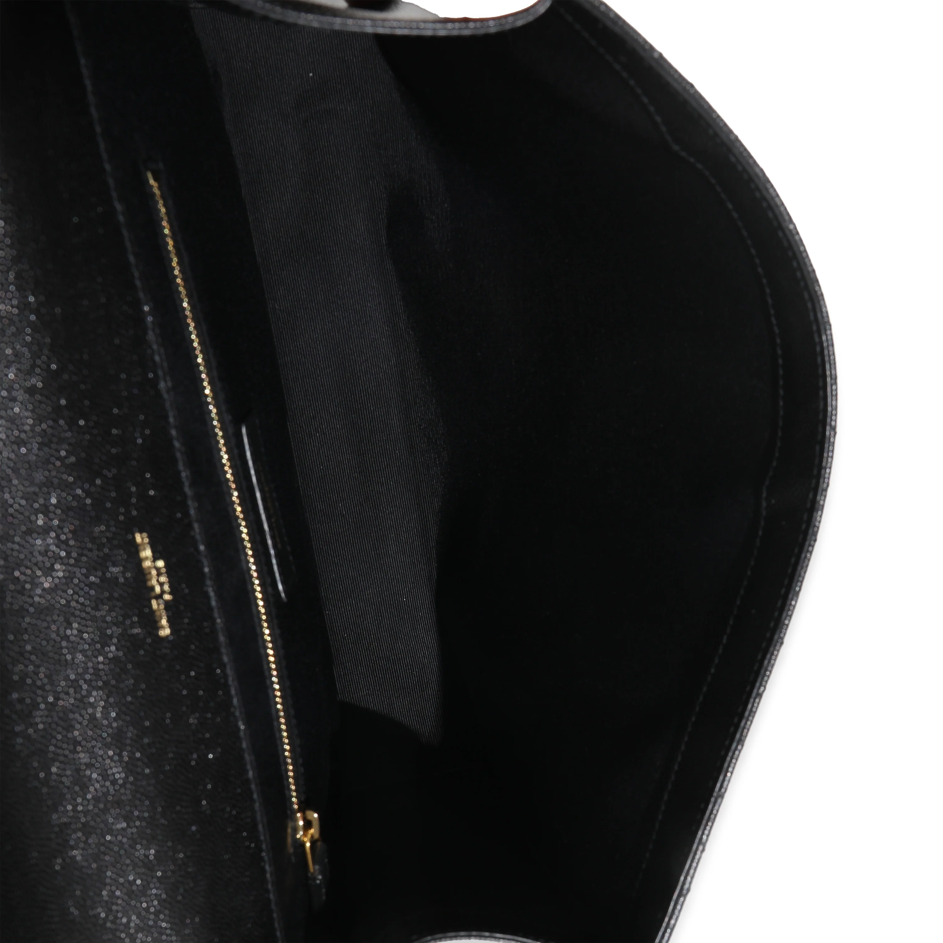 Black Grain De Poudre Mixed Matelasse Large Triquilt Satchel - Image 9