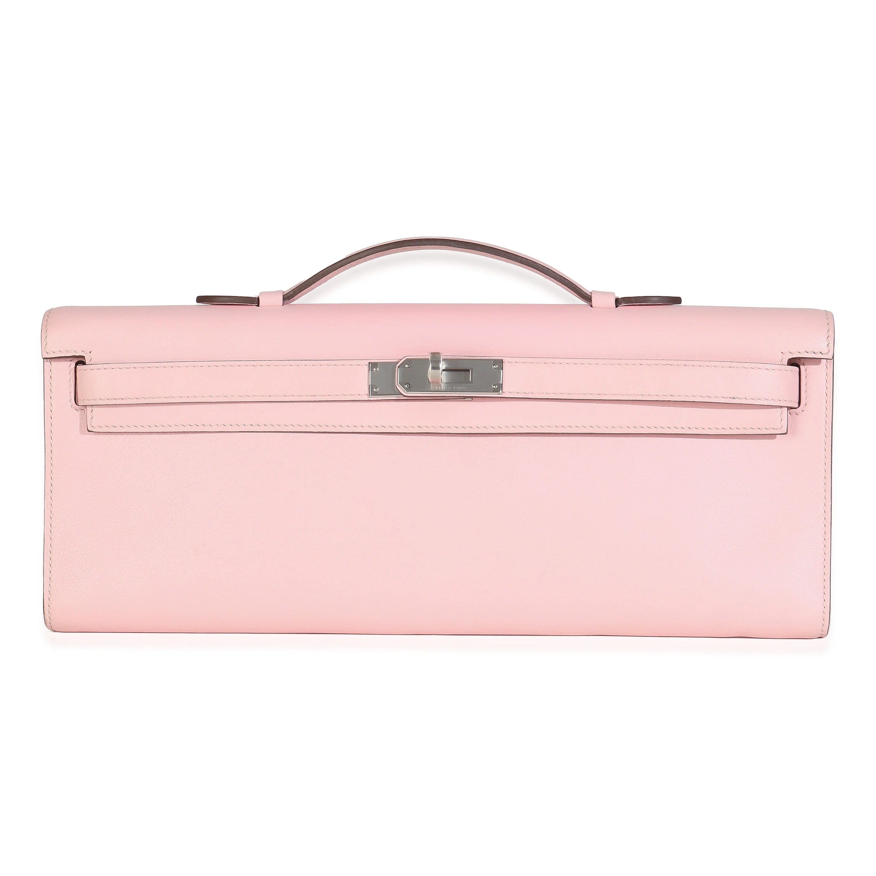 Rose Sakura Swift Kelly Cut Clutch PHW
