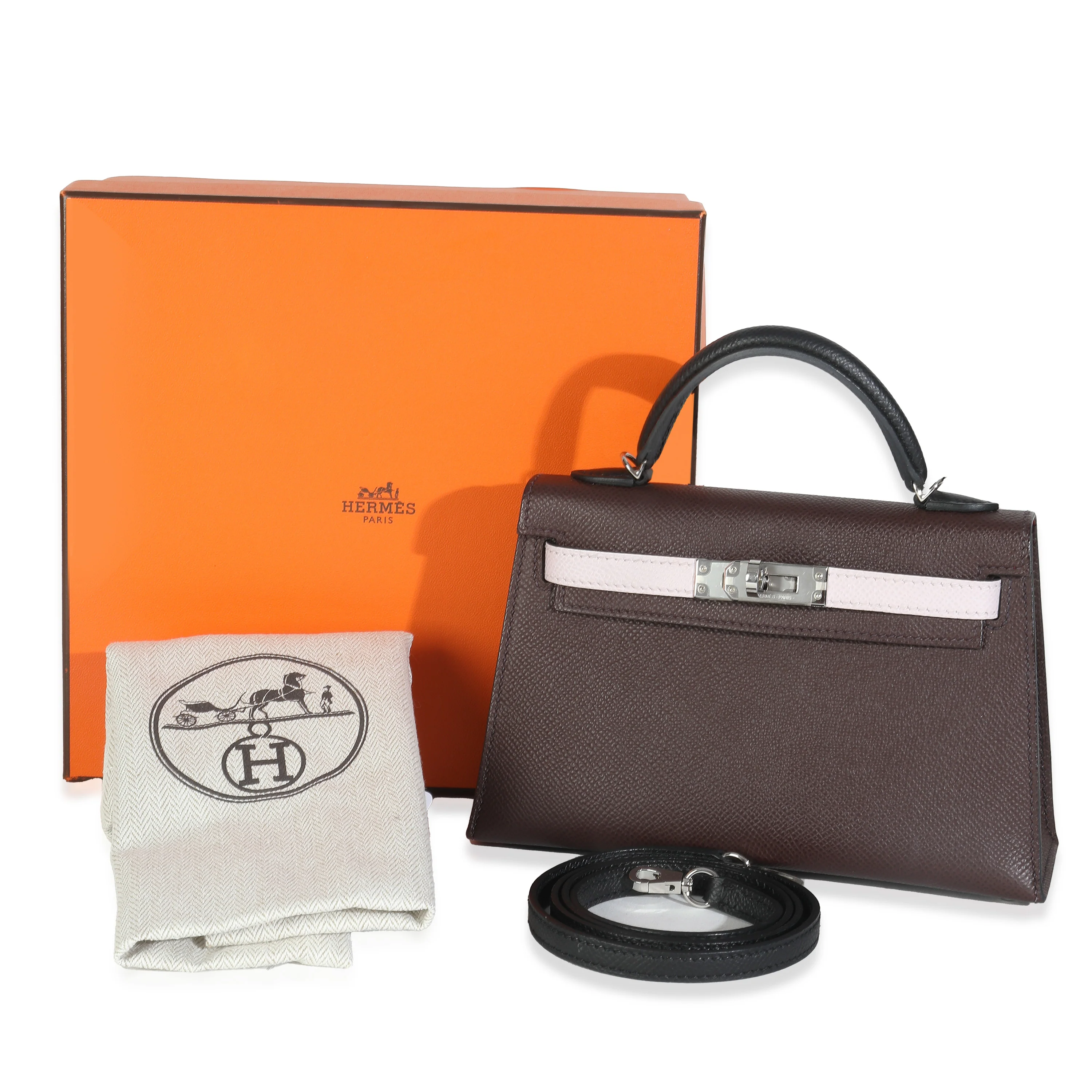 Tri Colour Rouge Sellier Mauve Pale Caban Epsom Sellier Mini Kelly II 20 - Image 9