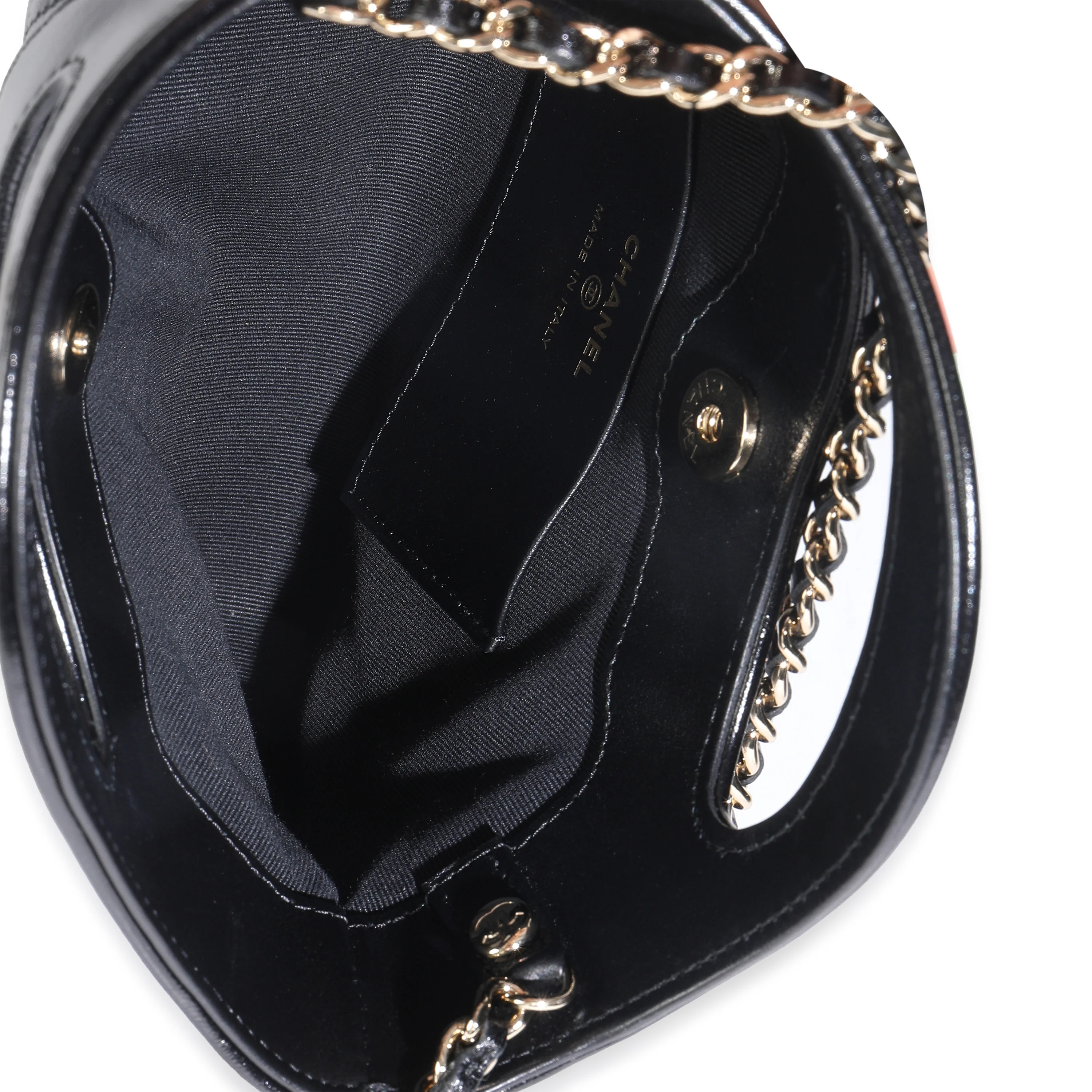 Black Shiny Crumpled Calfskin Quilted Nano 31 Shopping Bag - Image 9