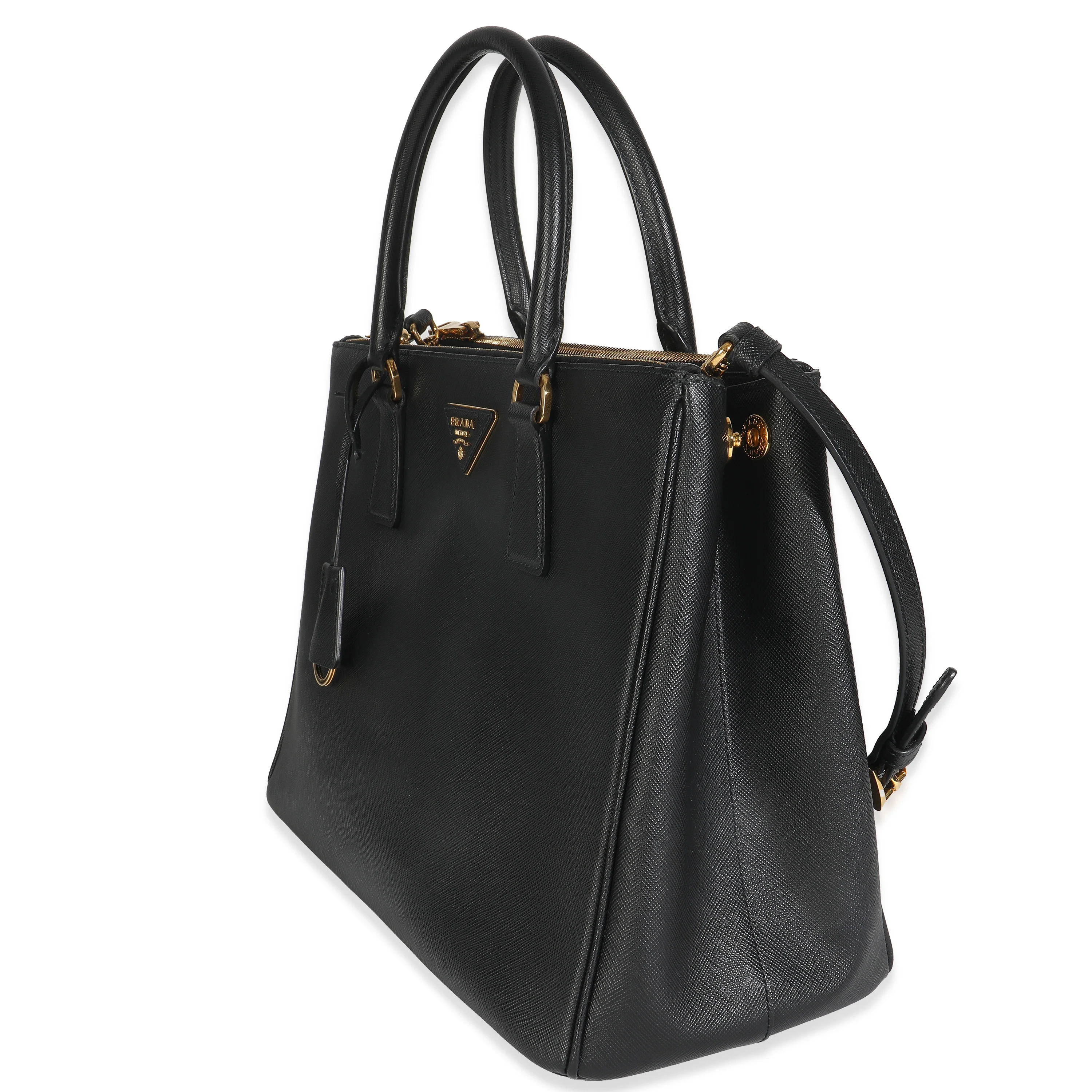 Black Saffiano Galleria Lux Medium Double Zip Tote - Image 2