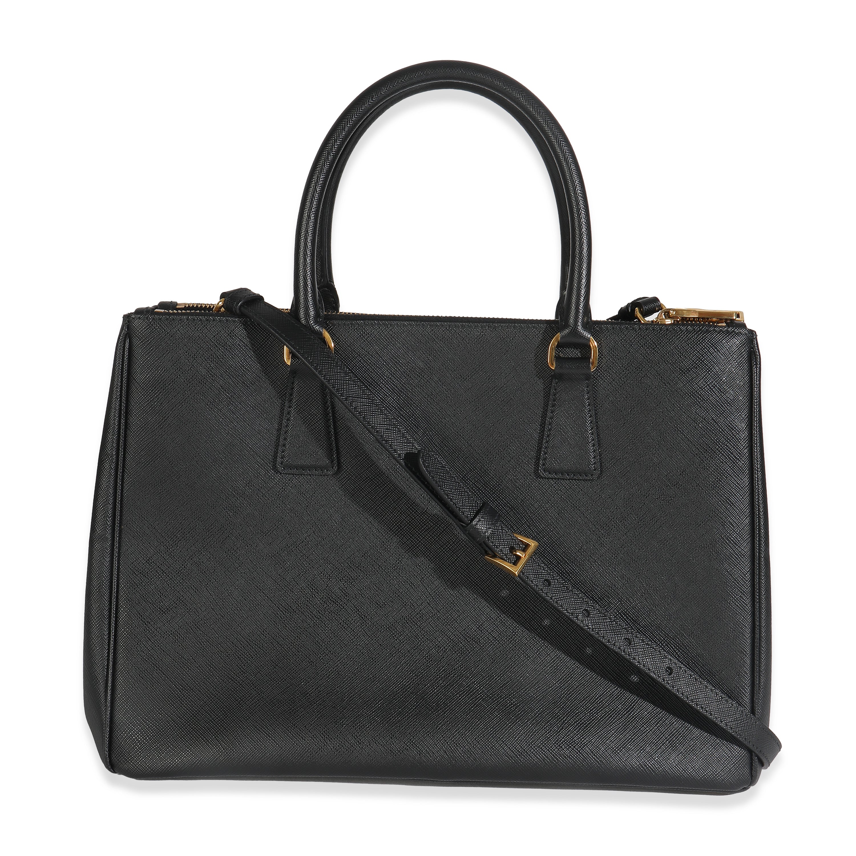 Black Saffiano Galleria Lux Medium Double Zip Tote - Image 4