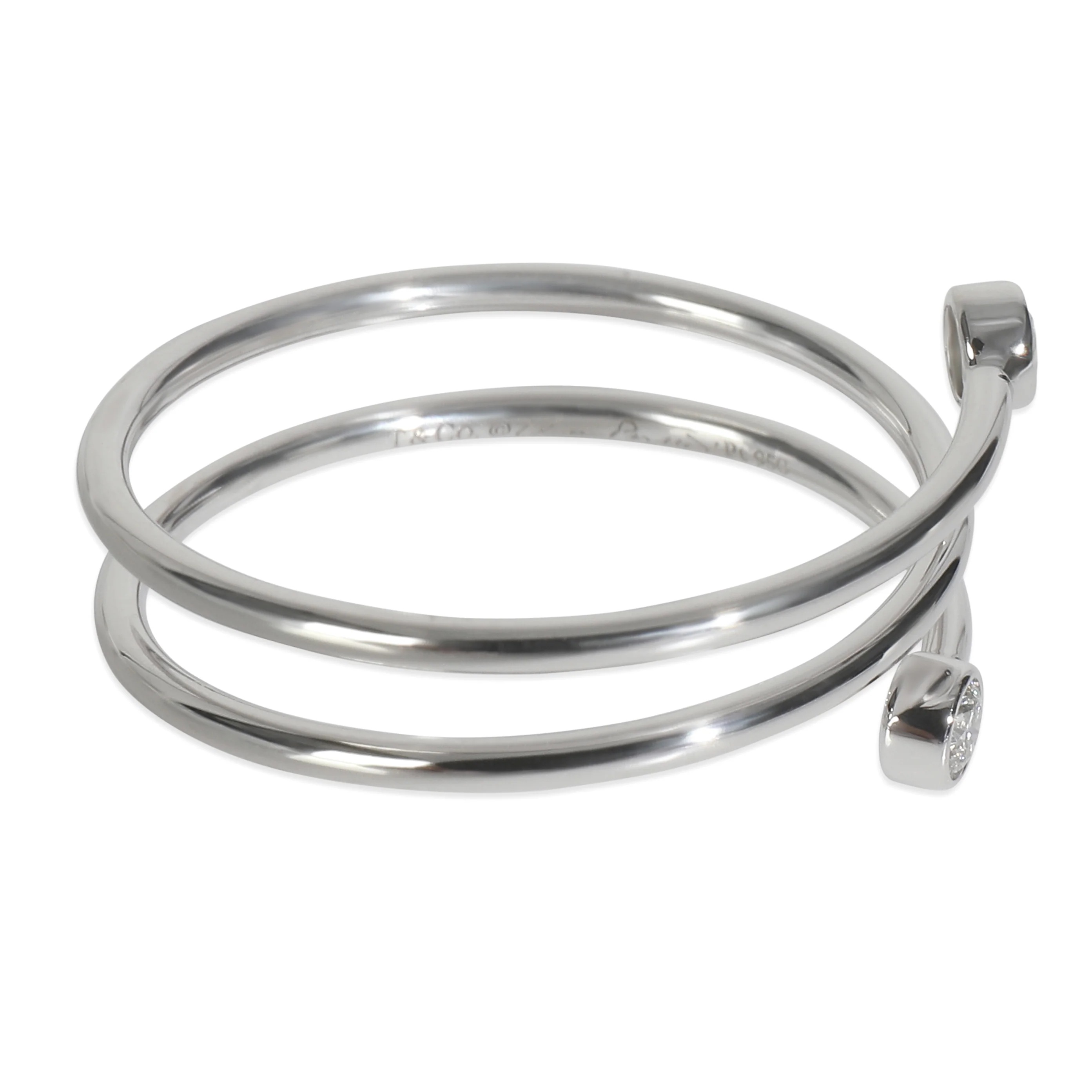 Platinum Diamond Elsa Peretti Hoop Ring - Image 2