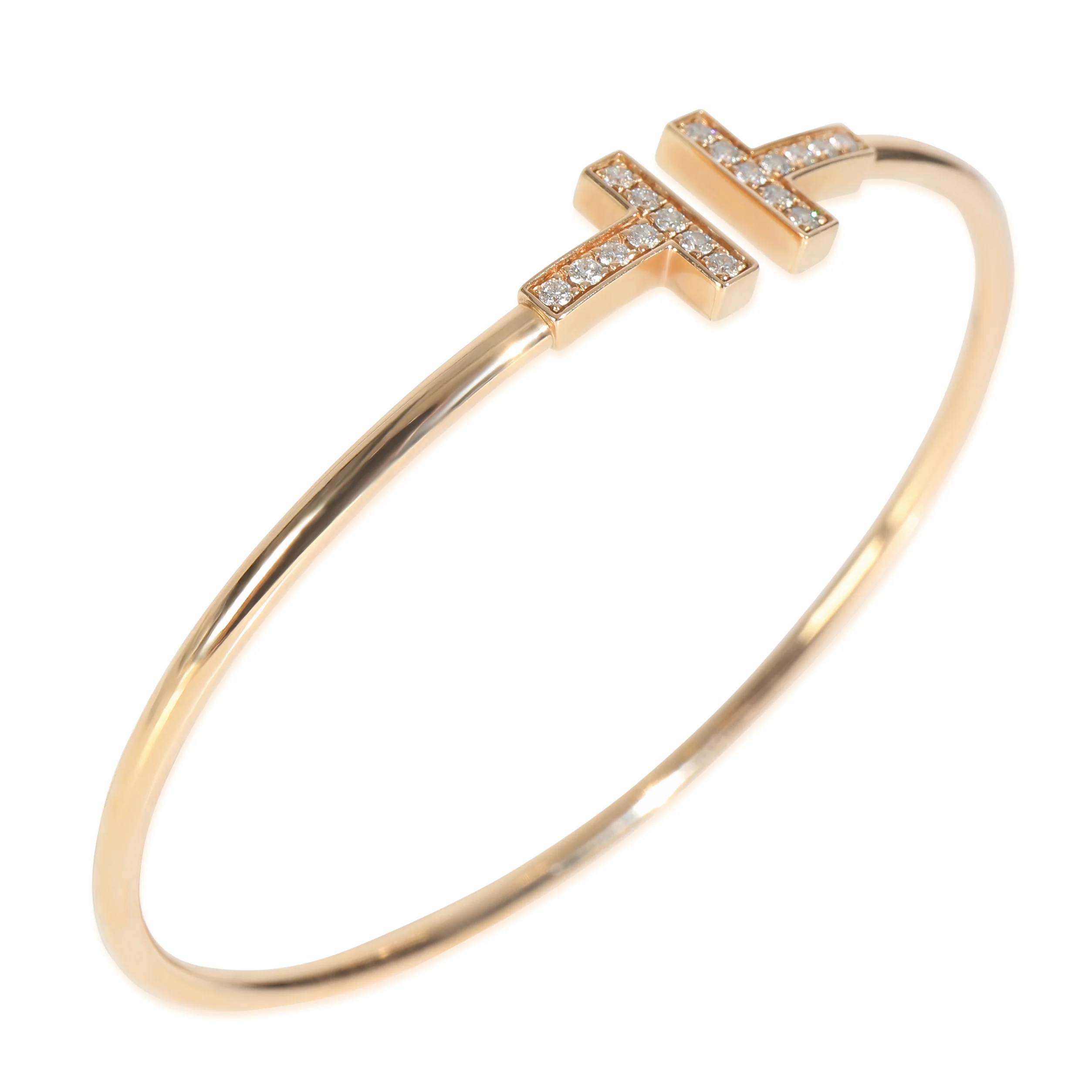 Rose Gold Diamond Tiffany T Wire Bracelet - Image 4