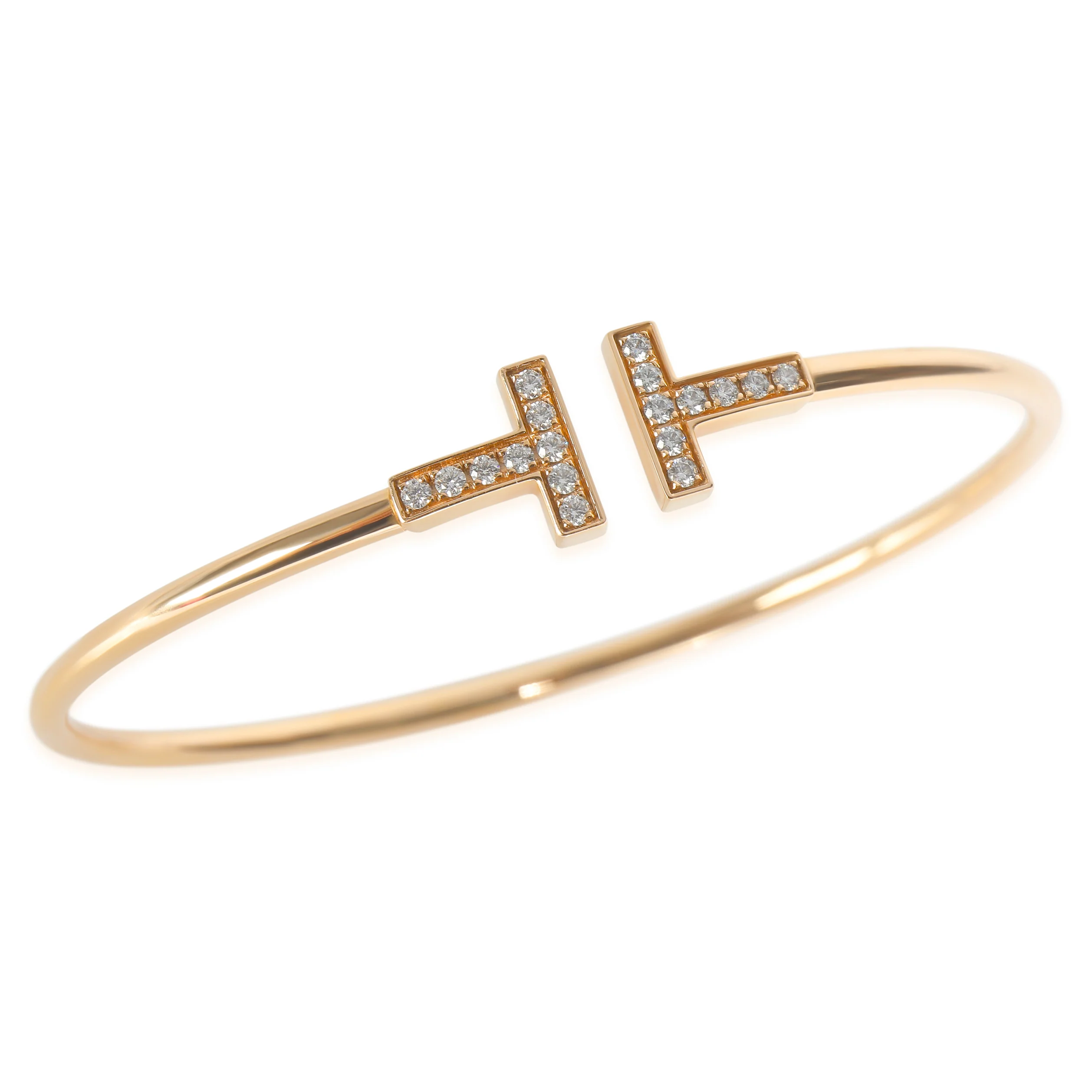 Rose Gold Diamond Tiffany T Wire Bracelet - Image 5