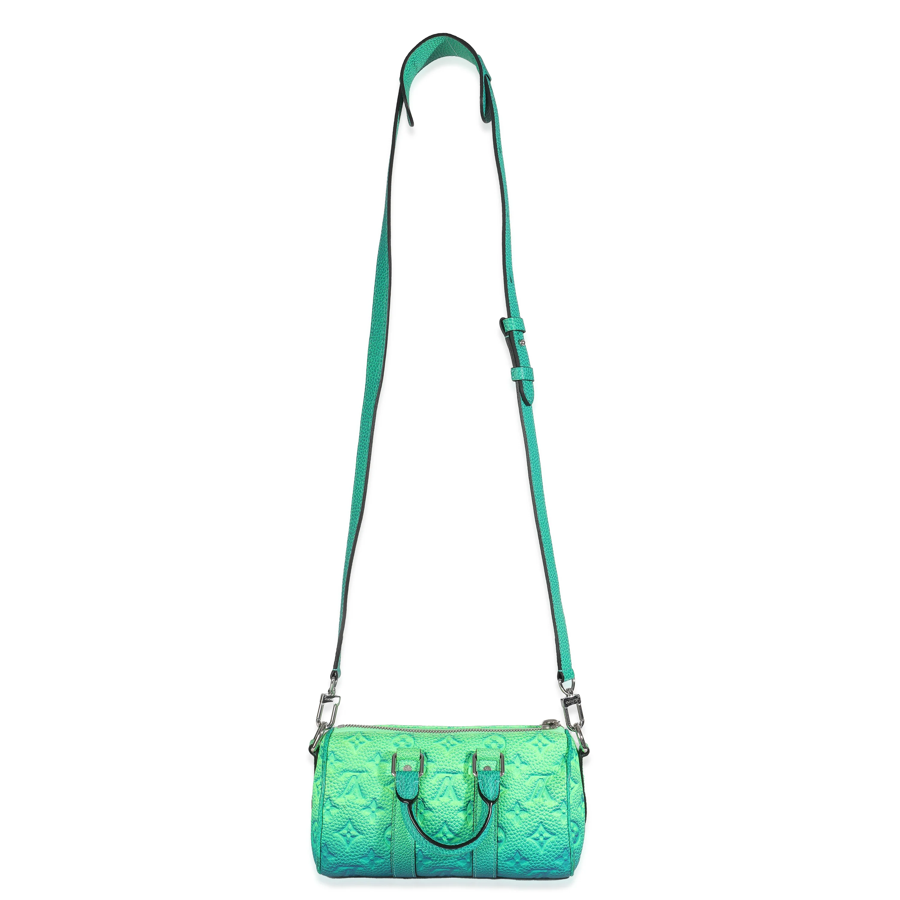 Bleu Vert Taurillon Illusion Keepall XS - Image 10