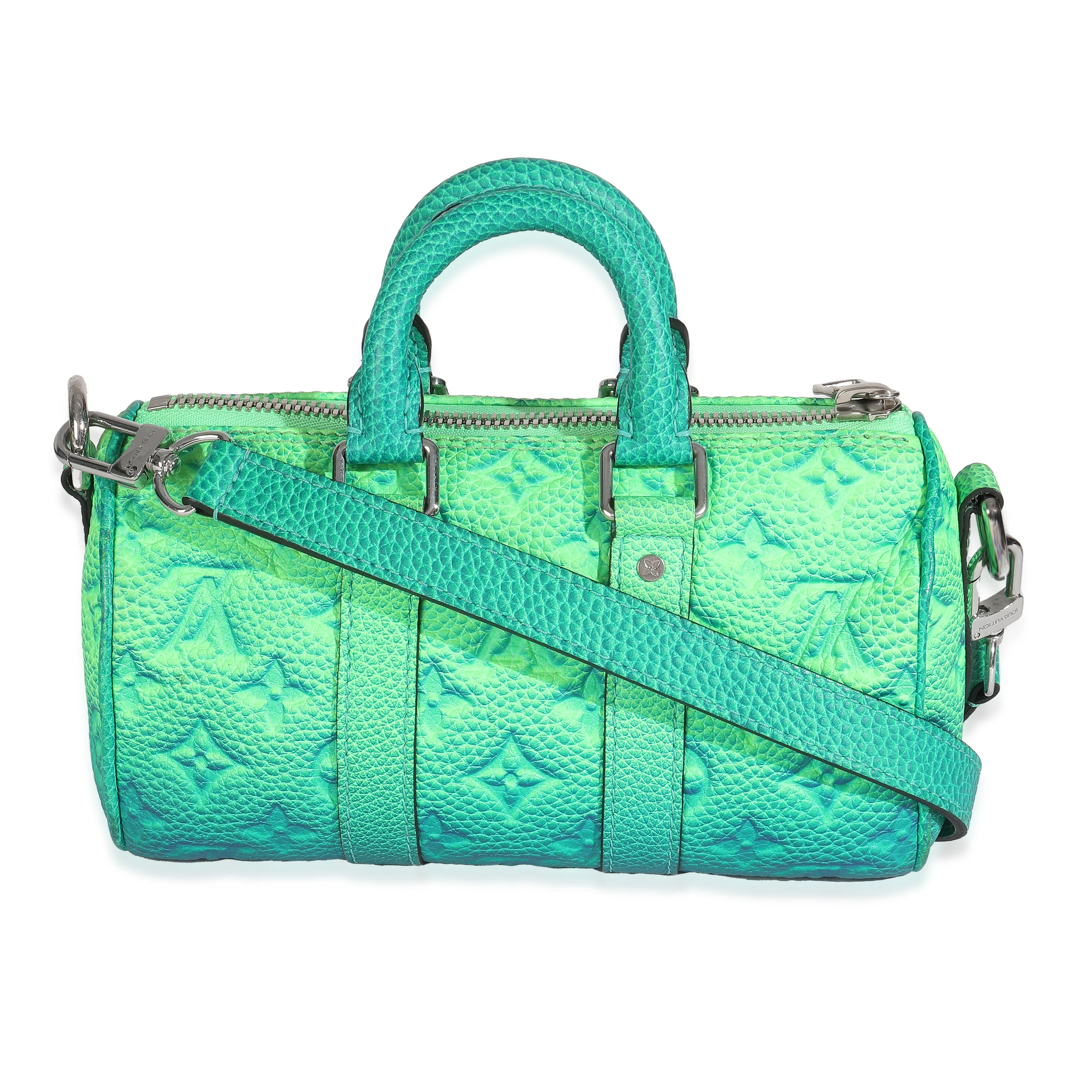 Bleu Vert Taurillon Illusion Keepall XS - Image 7
