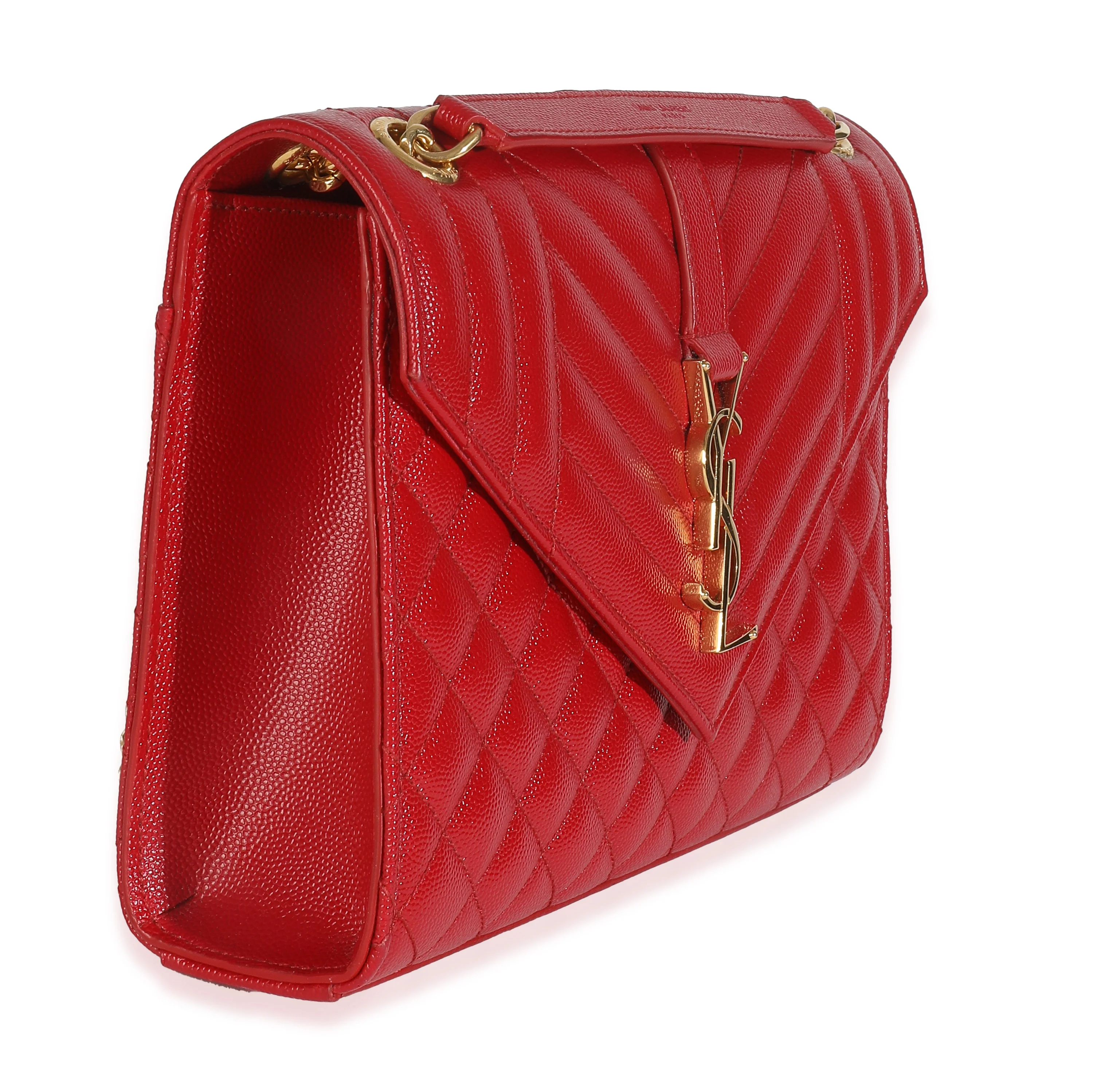 Red Monogram Matelasse Medium Envelope Chain Bag - Image 3