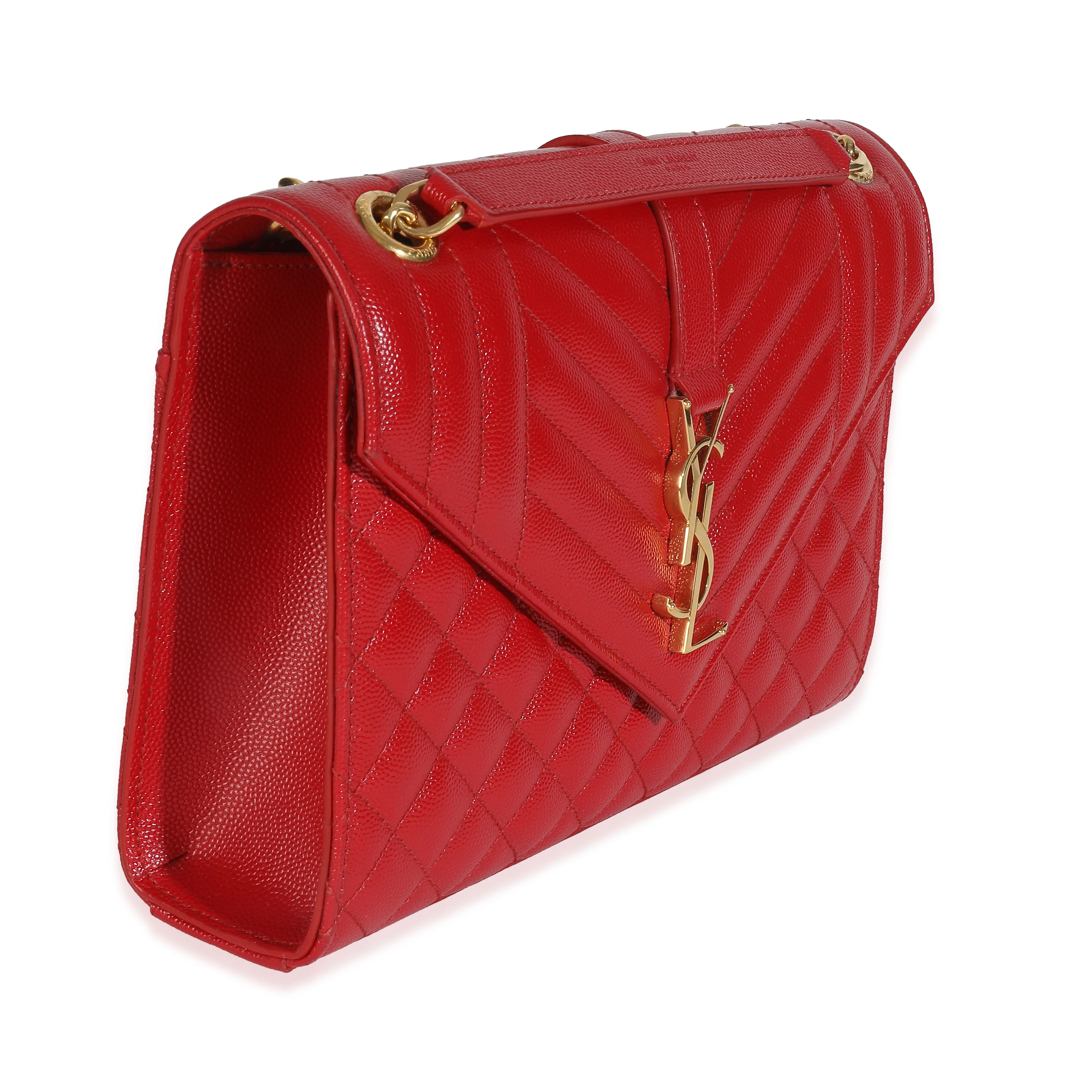 Red Monogram Matelasse Medium Envelope Chain Bag - Image 4