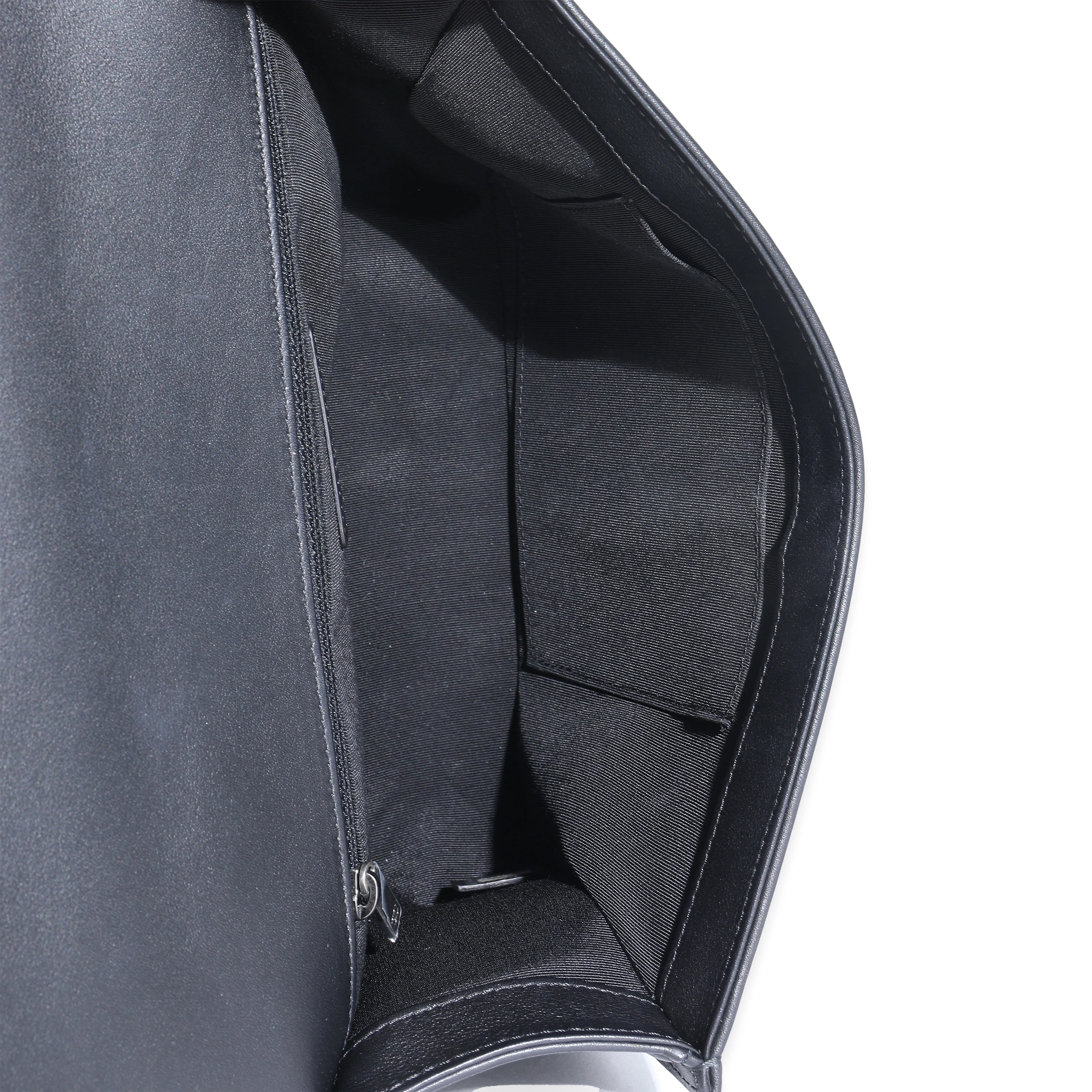Dark Grey Quilted Lambskin New Medium Boy Bag - Image 9