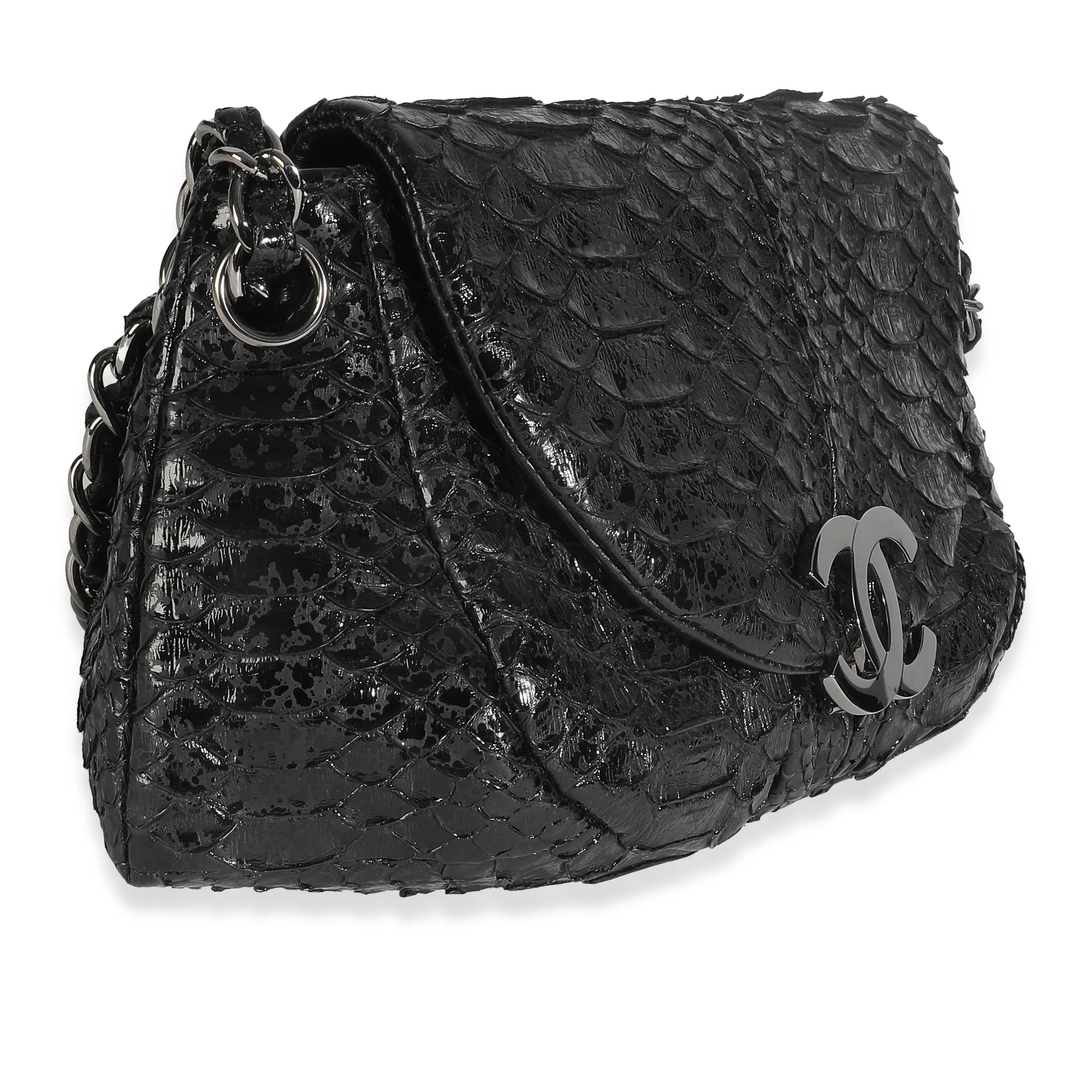 Black Python Sensual CC Small Accordion Flap Bag - Image 3