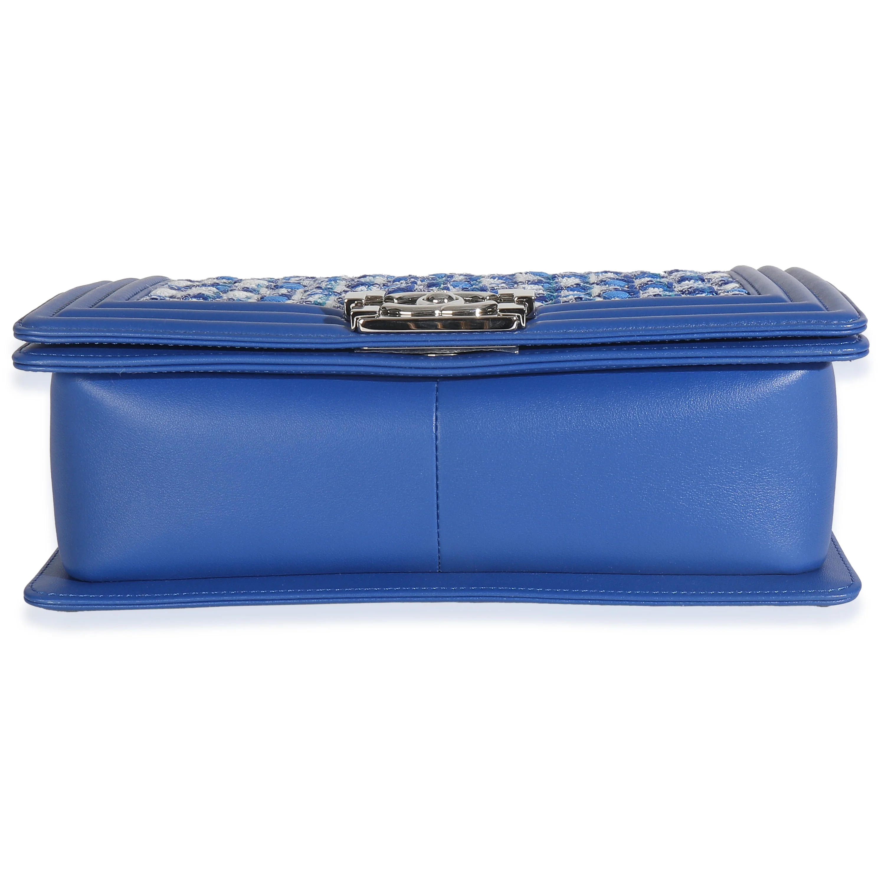 Blue Lambskin Quilted Tweed Old Medium Boy Bag - Image 5
