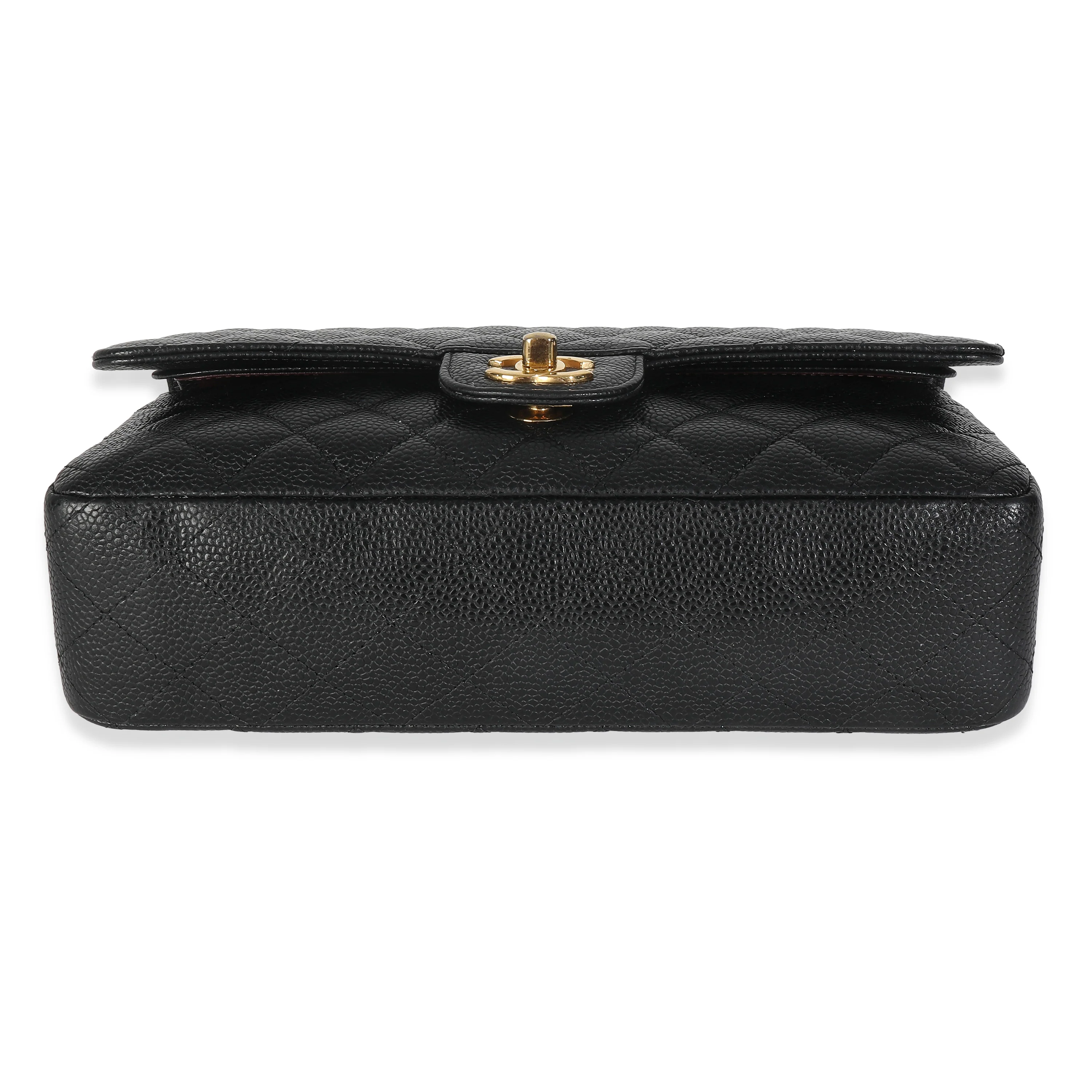 Black Quilted Caviar Medium Classic Double Flap HandBag - Image 5