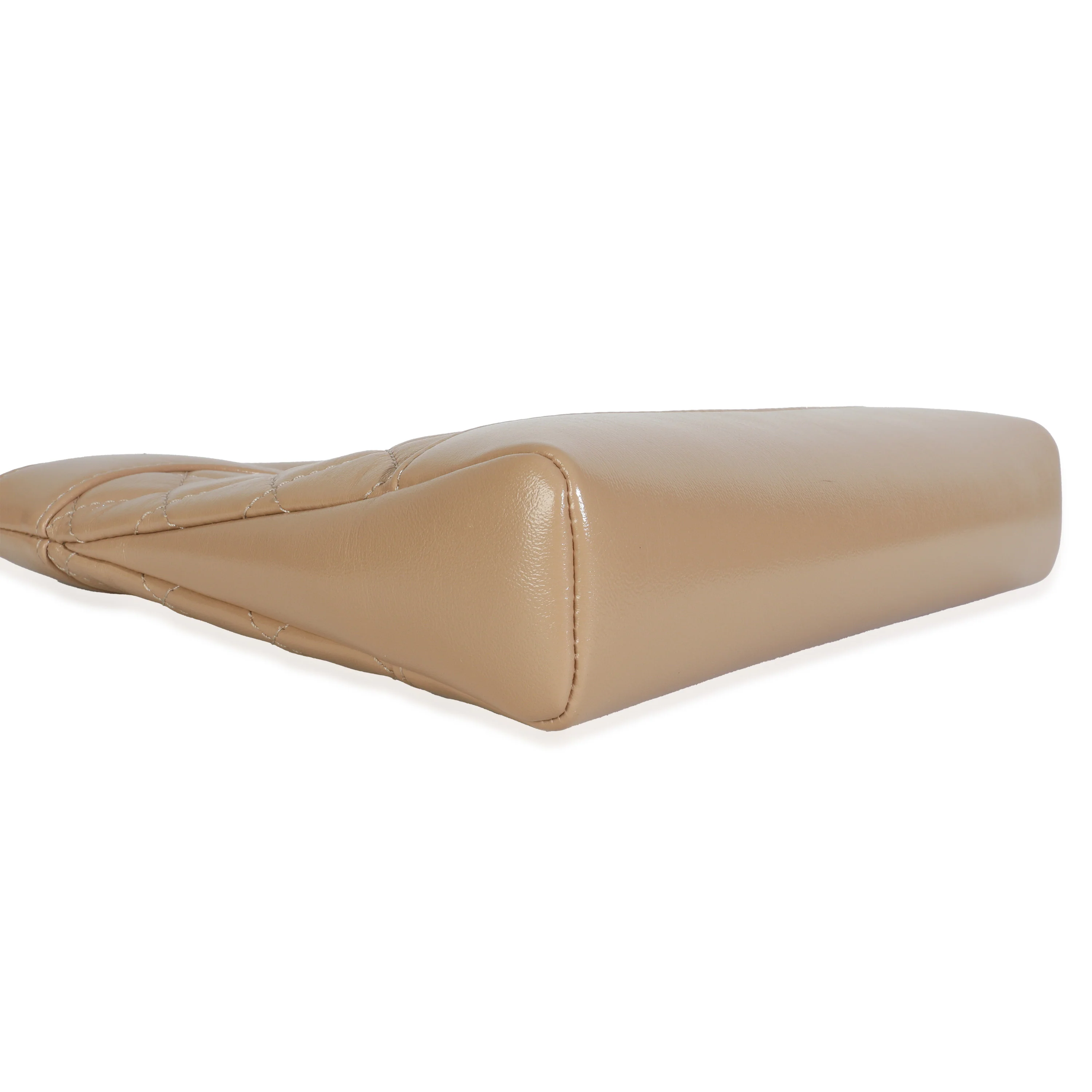 Dark Beige Shiny Crumpled Quilted Calfskin Mini 31 Shopping Bag - Image 6