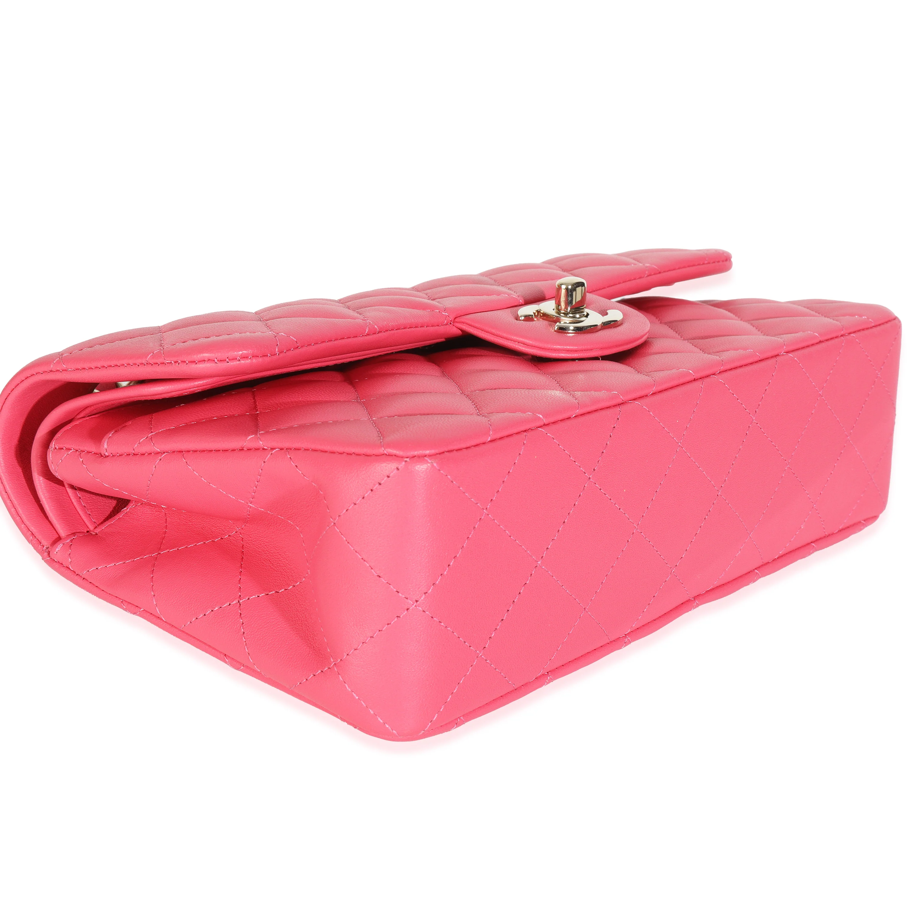 Pink Quilted Lambskin Small Classic Double Flap Bag - Image 7