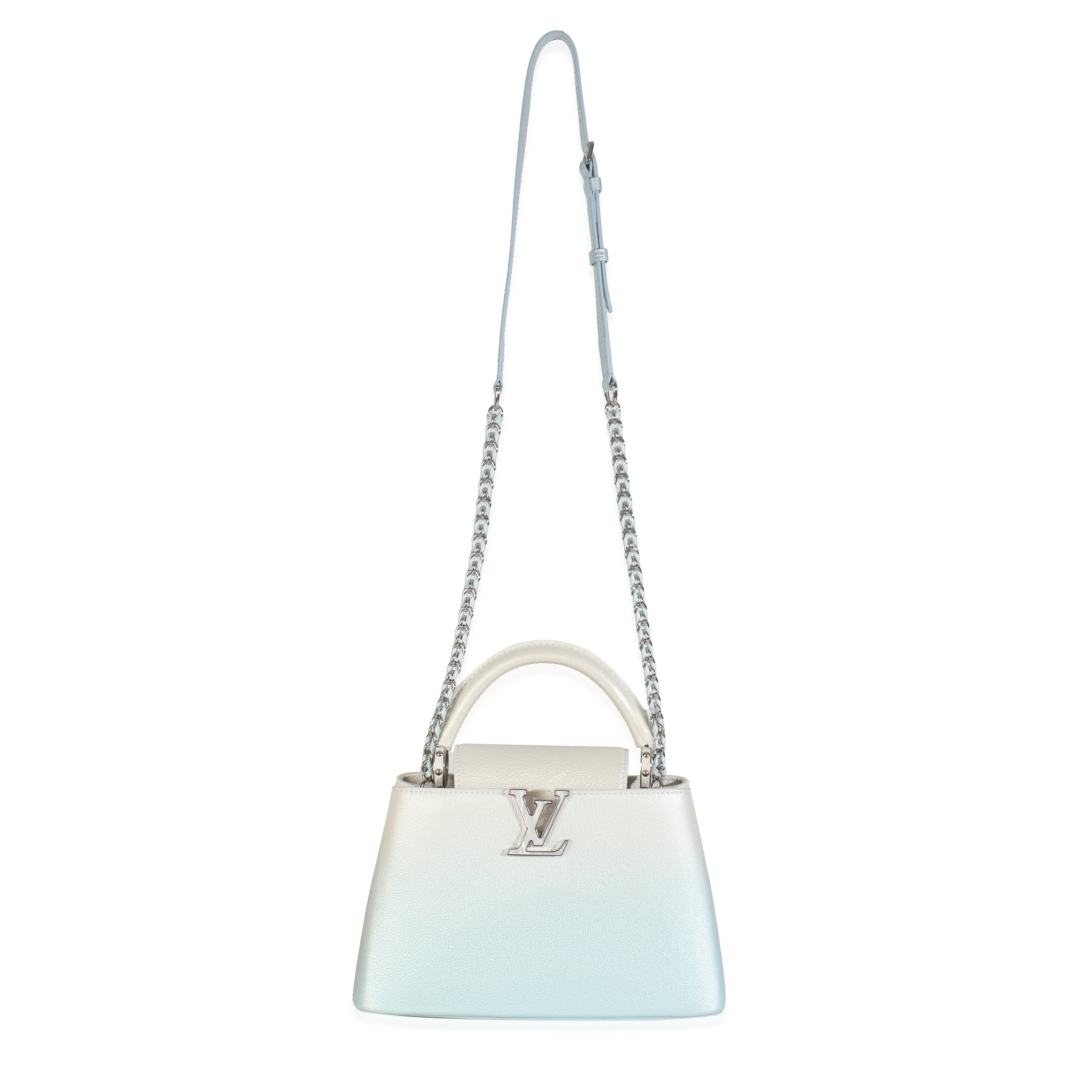 Blue Metallic Ombre Taurillon Capucines BB - Image 9