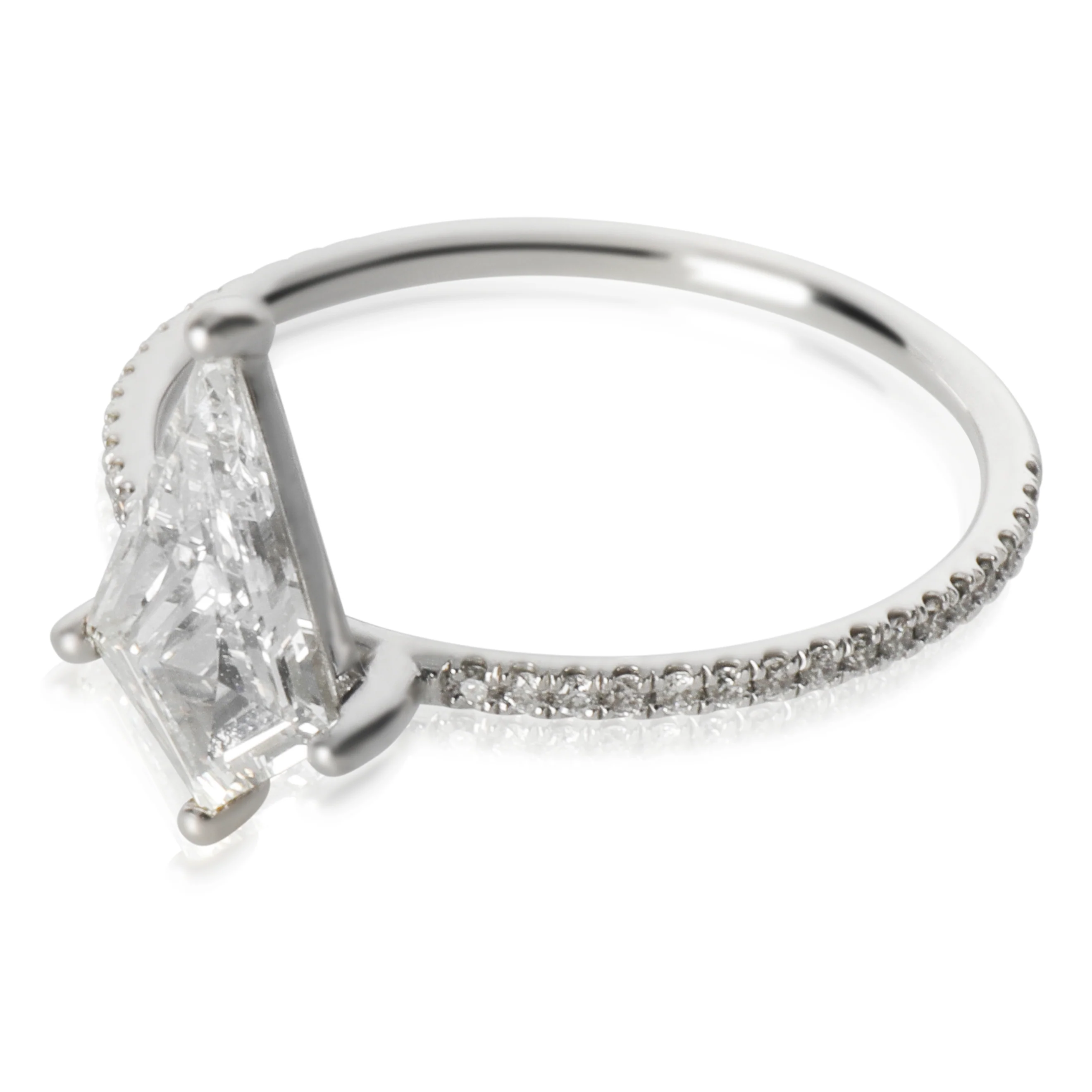 White Gold Kite Dagger Diamond Ring - Image 2