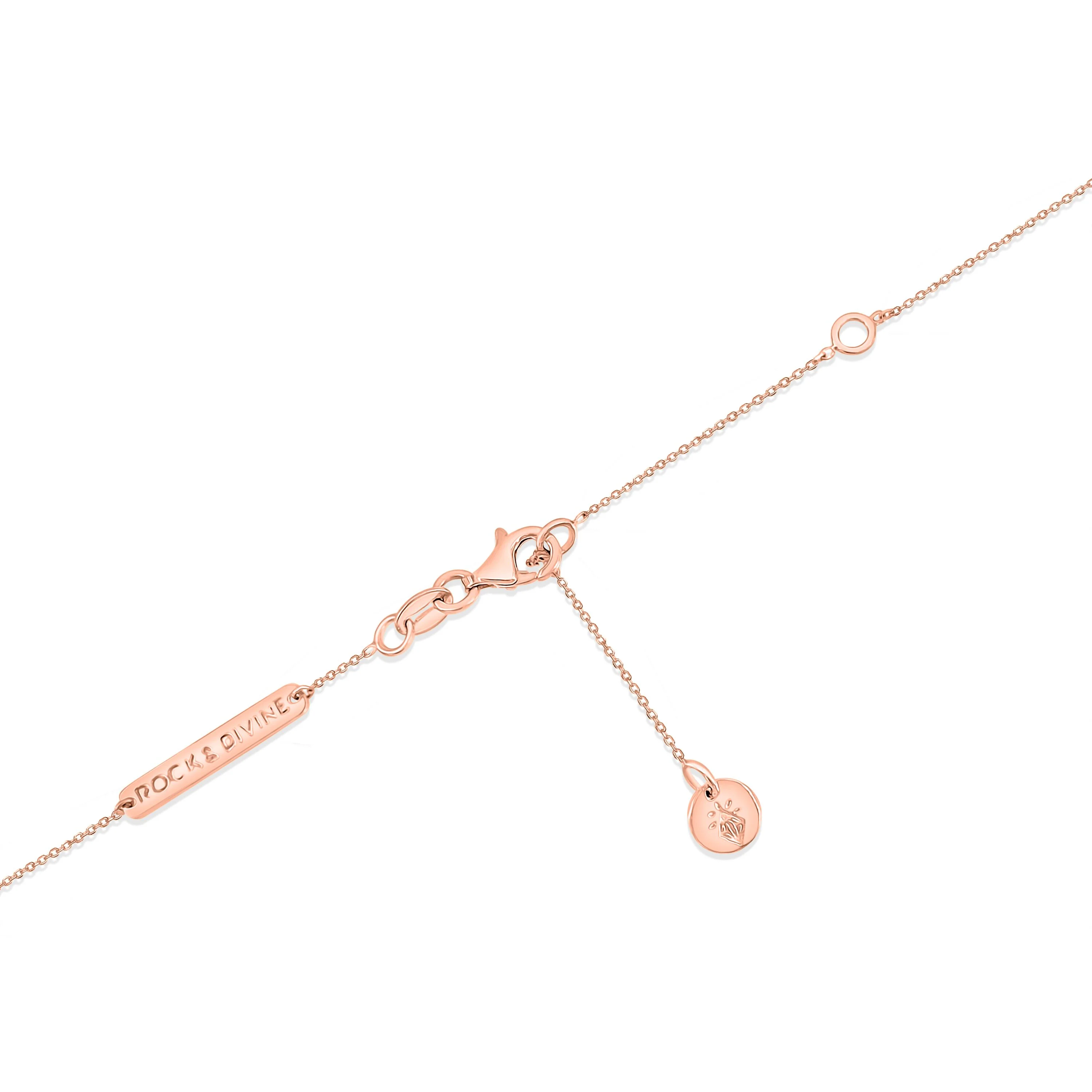 Rose Gold Diamond Flower Pendant - Image 4