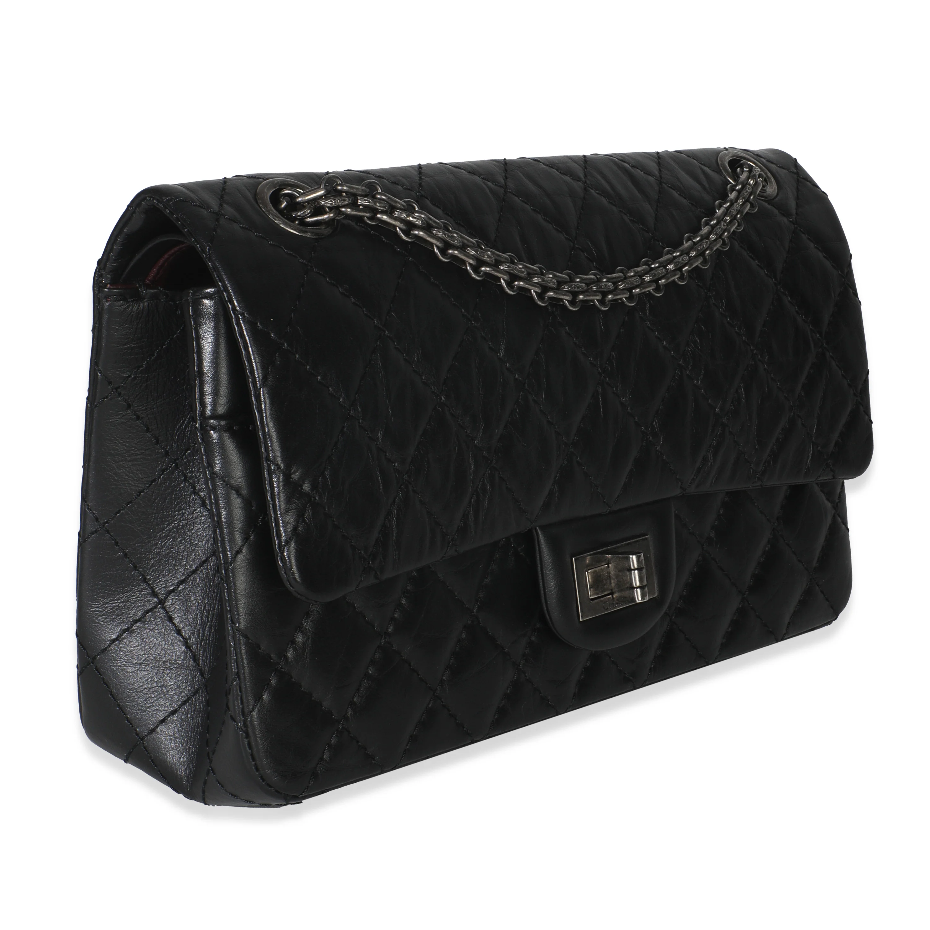 Black Quilted Aged Calfskin 2.55 Reissue 225 Flap Bag - Image 3