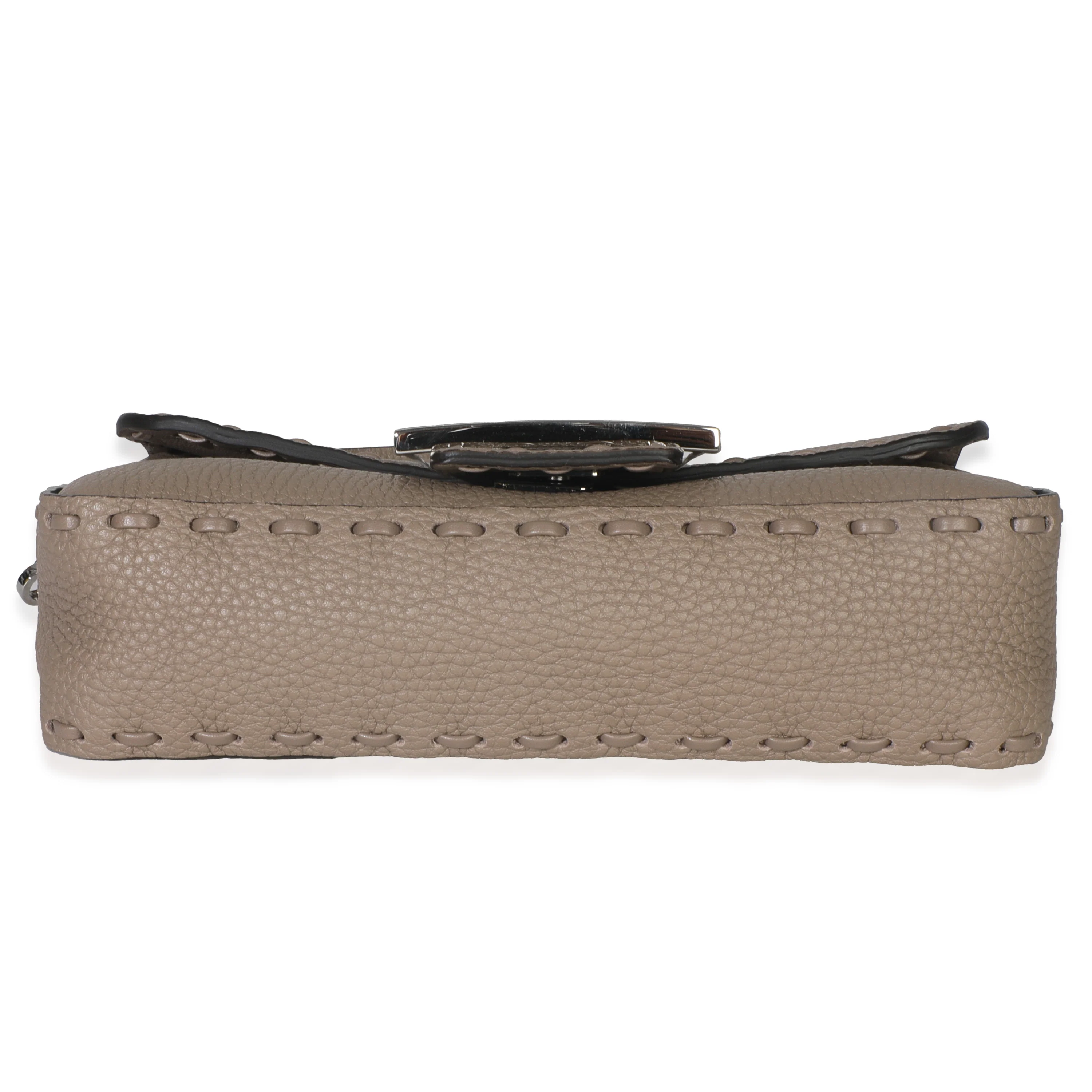 Dove Gray Cuoio Romano Calfskin Mini Selleria Baguette Bag - Image 5