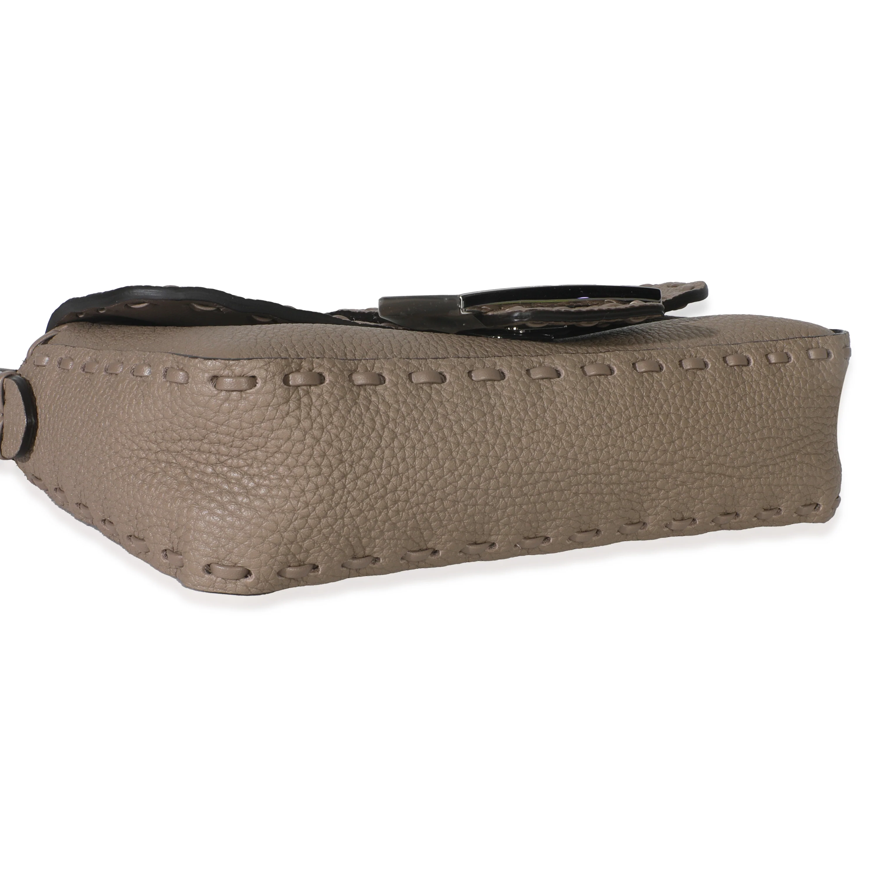 Dove Gray Cuoio Romano Calfskin Mini Selleria Baguette Bag - Image 6