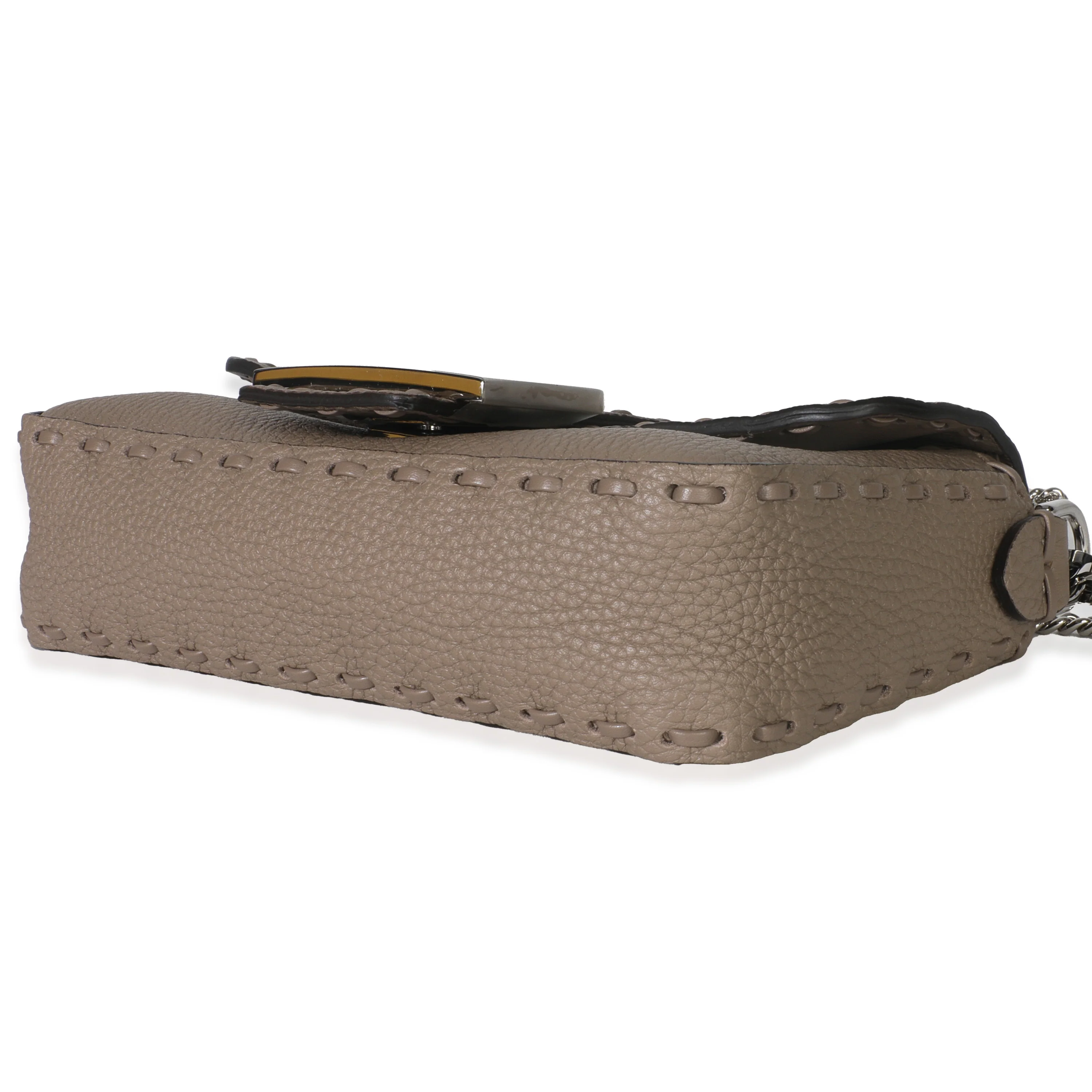 Dove Gray Cuoio Romano Calfskin Mini Selleria Baguette Bag - Image 7