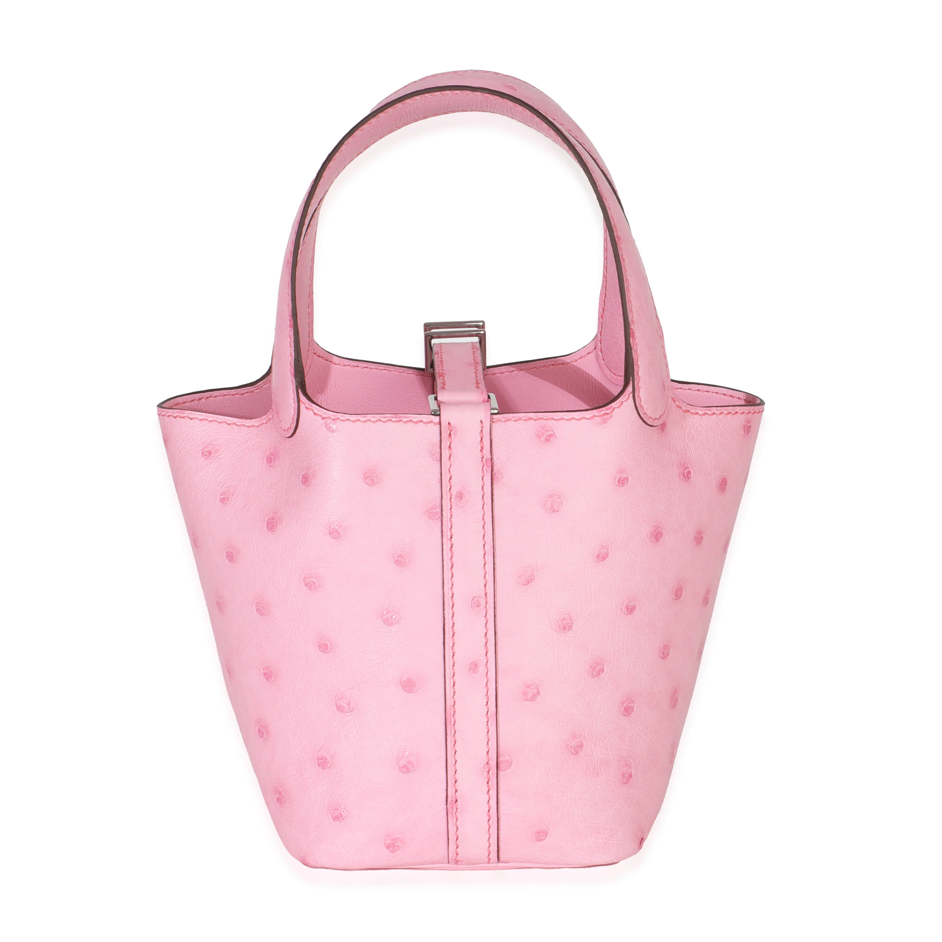 Bubblegum Pink Ostrich Micro Picotin Lock 14 PHW - Image 2