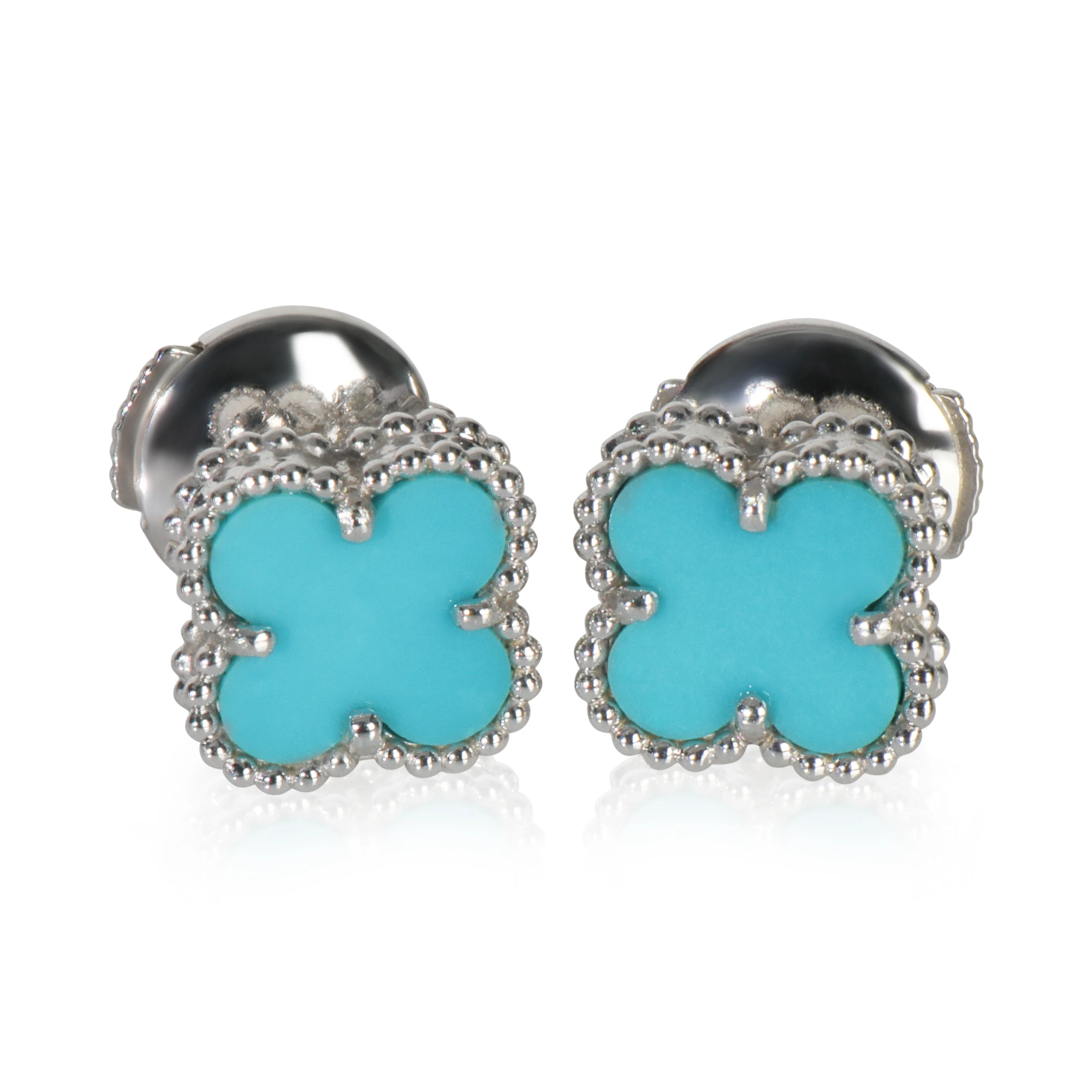 Yellow Gold Turquoise Sweet Alhambra Earrings