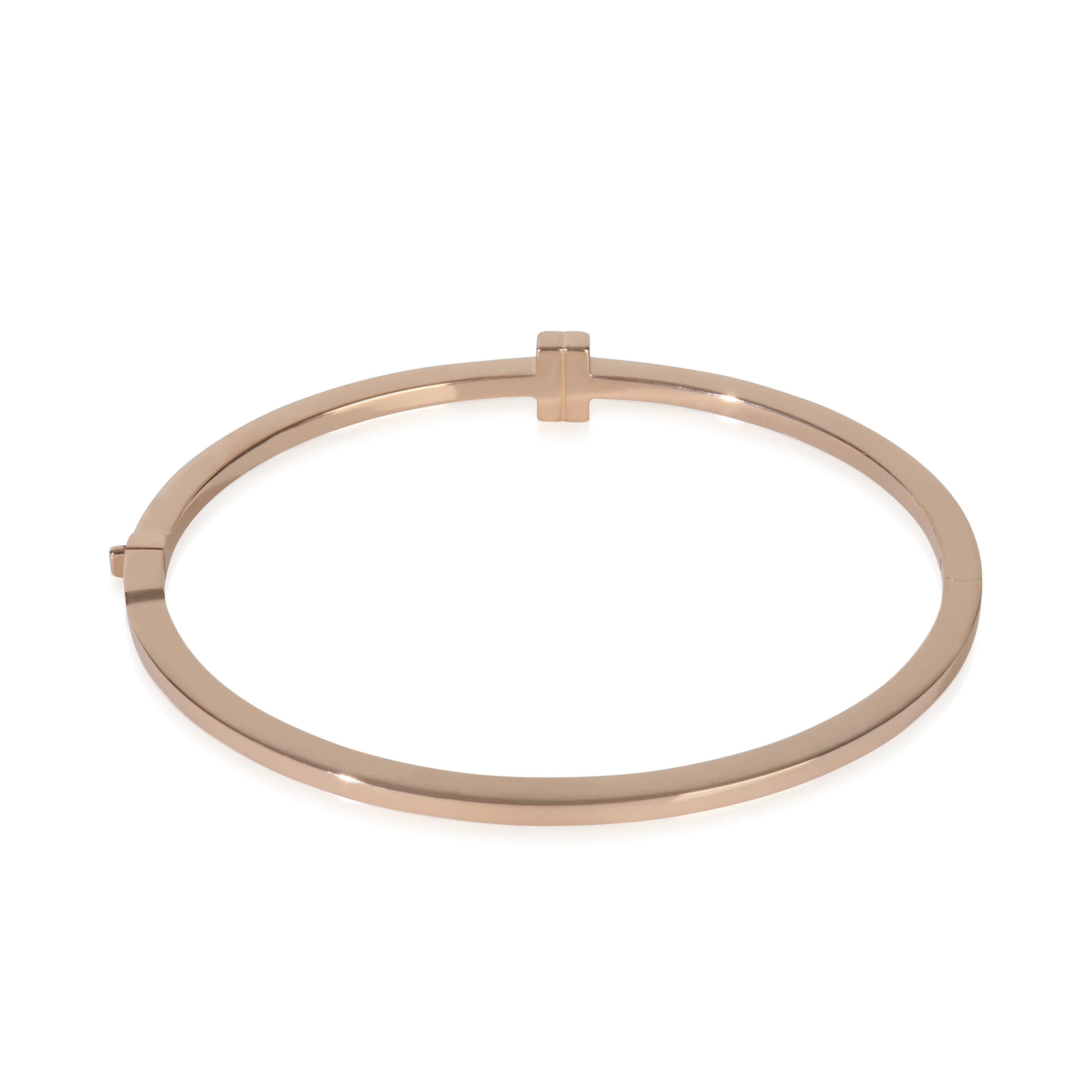 Rose Gold Diamond Tiffany T Hinged Bracelet - Image 3