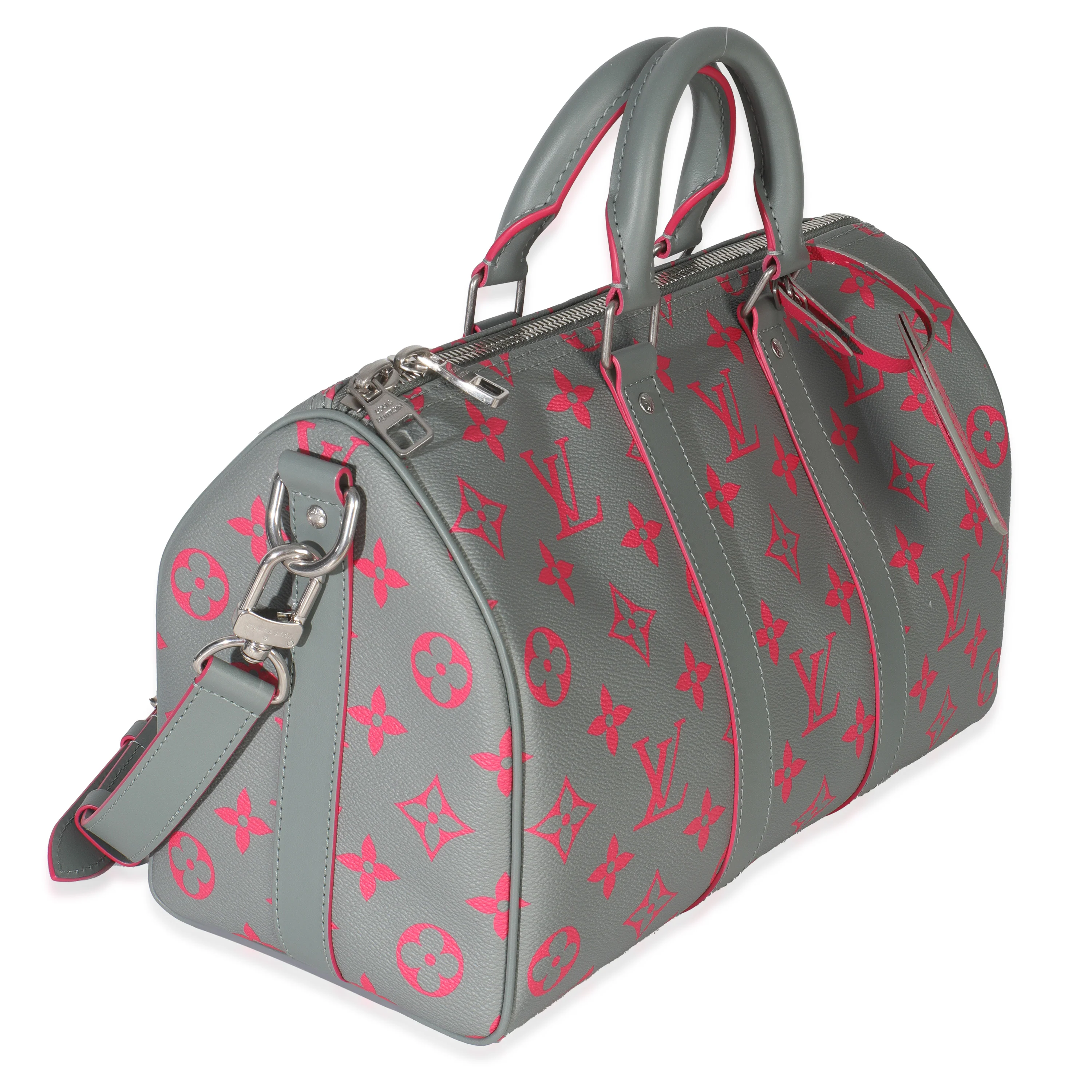 Grey Pink Monogram Glow Up Keepall Bandouliere 35 - Image 3