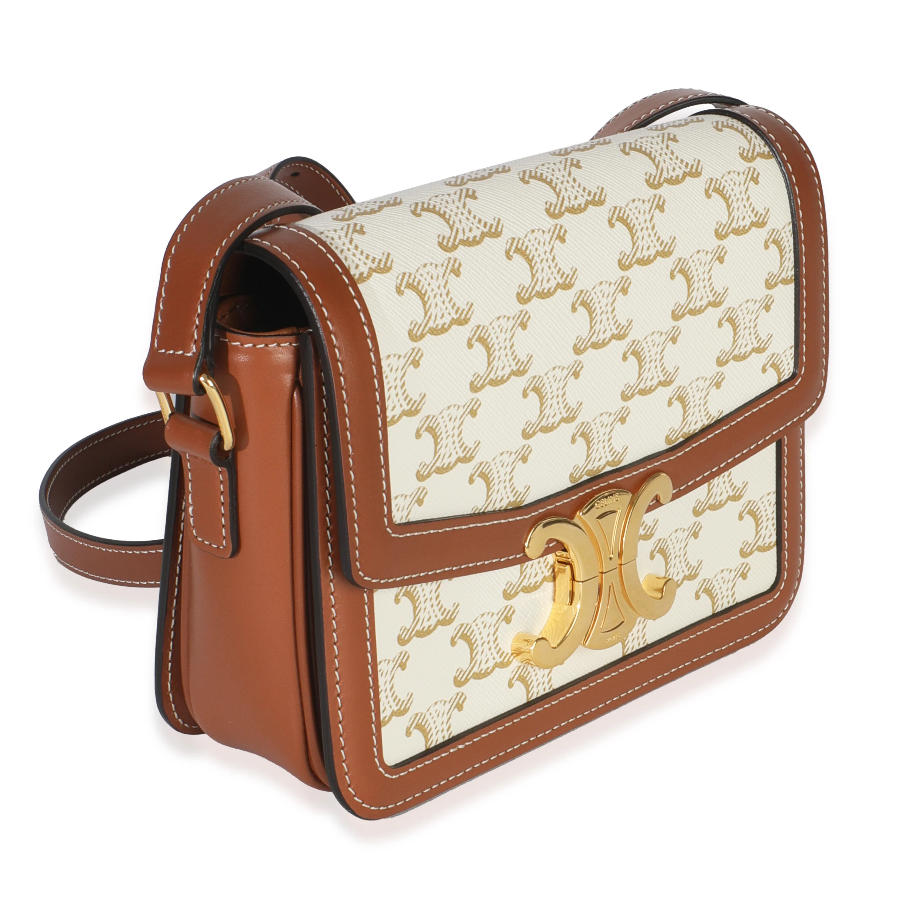 White Calfskin Triomphe Canvas Teen Triomphe - Image 3