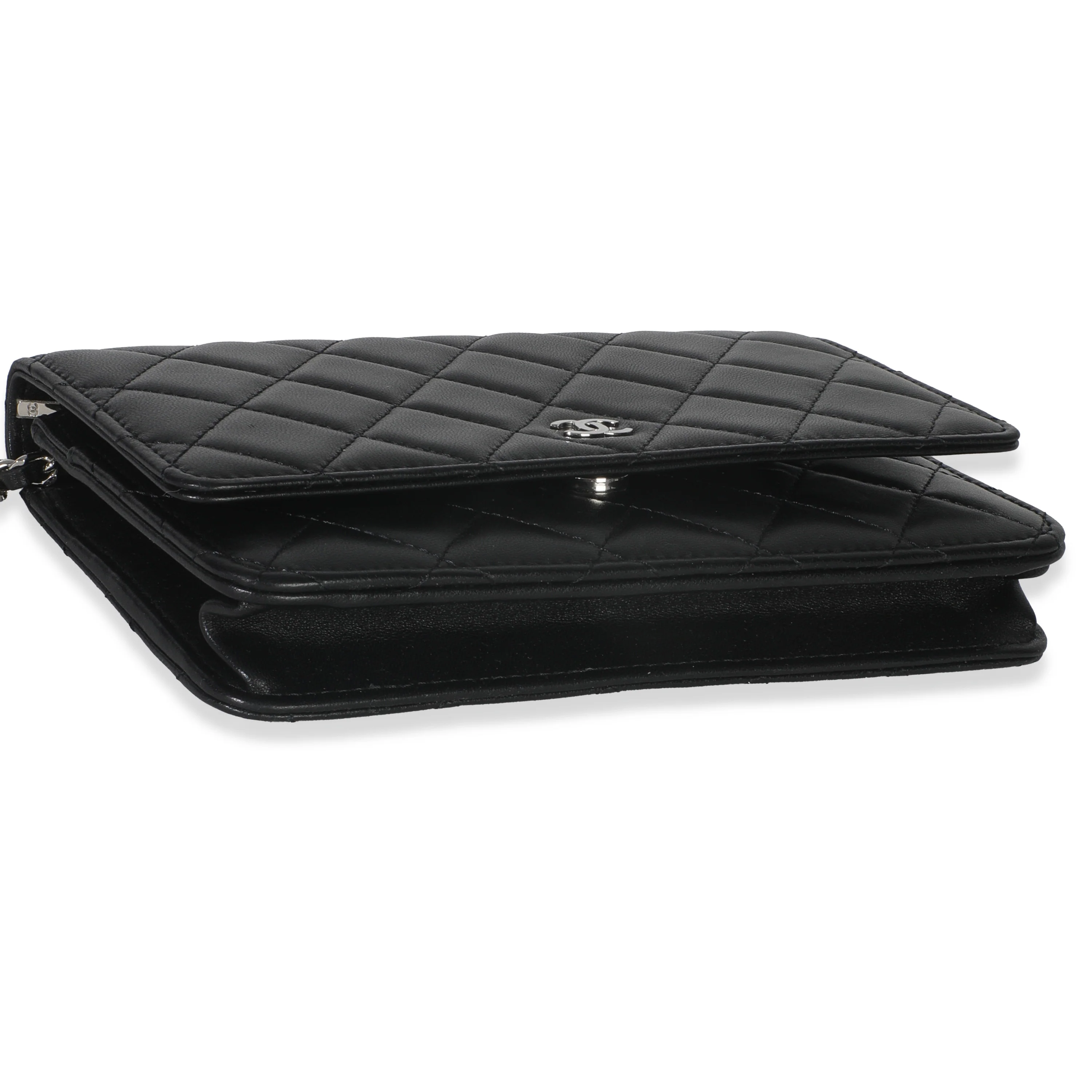 Black Quilted Lambskin Classic Wallet On Chain - Image 6