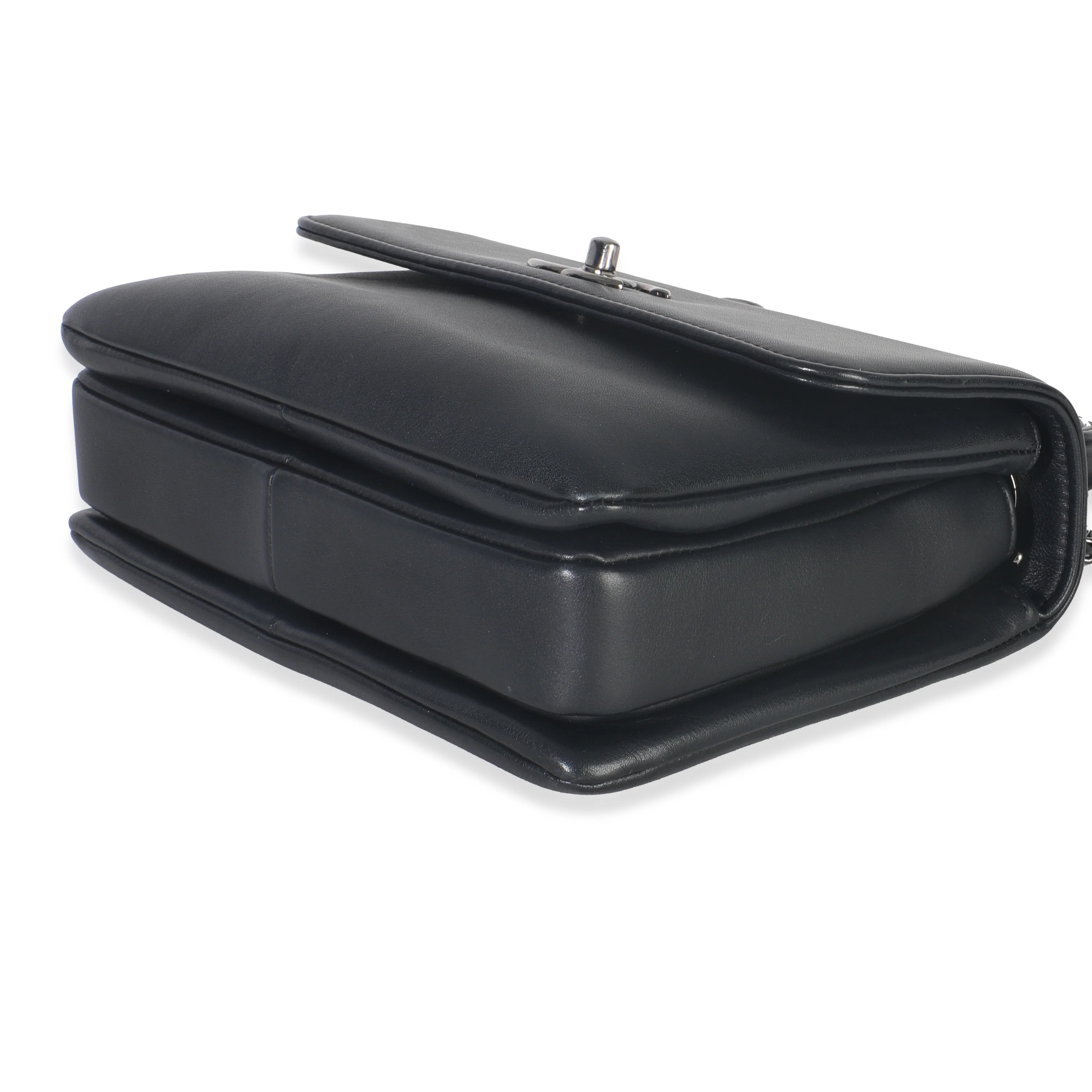 Black Calfskin Smooth Small Trendy CC Flap Bag - Image 6