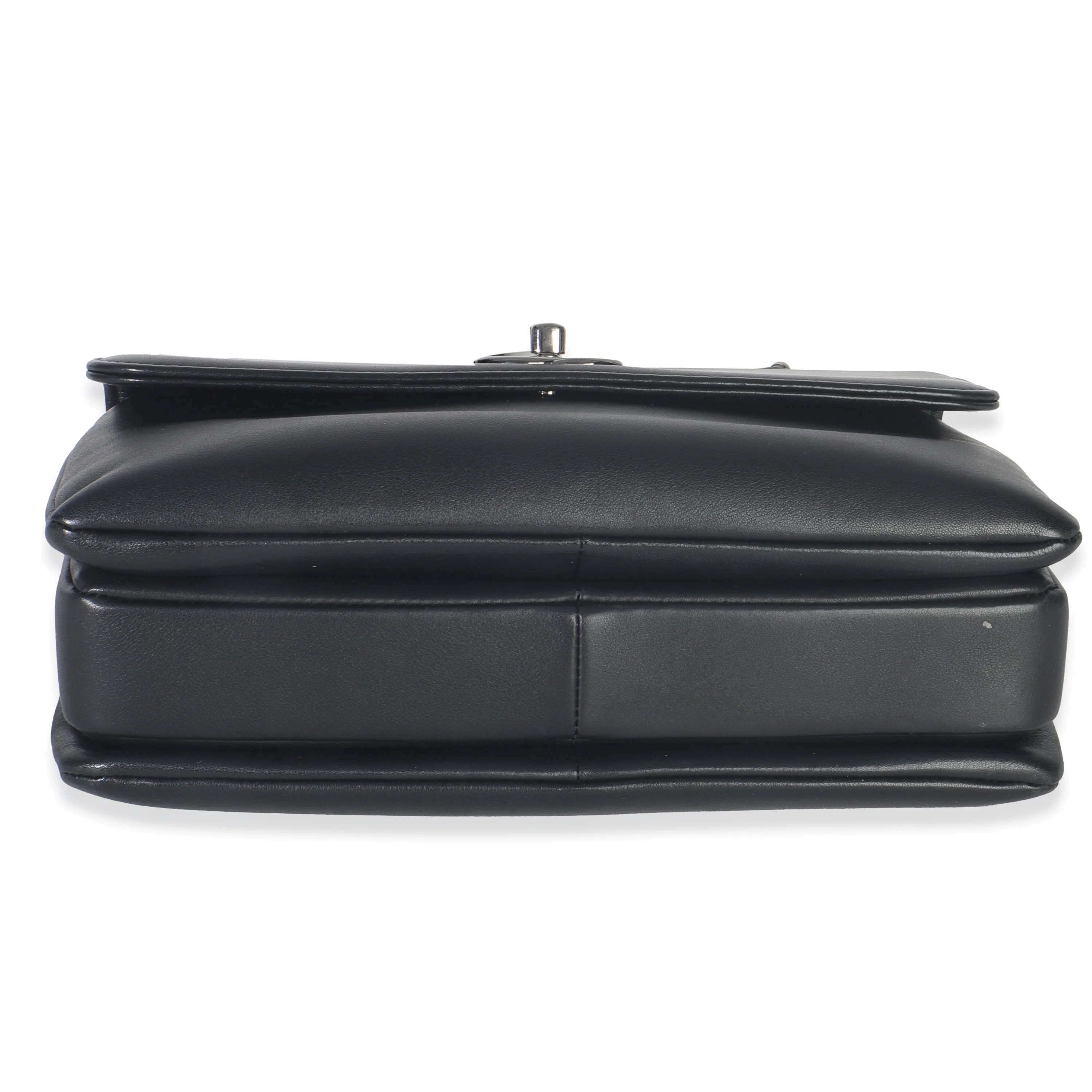 Black Calfskin Smooth Small Trendy CC Flap Bag - Image 7