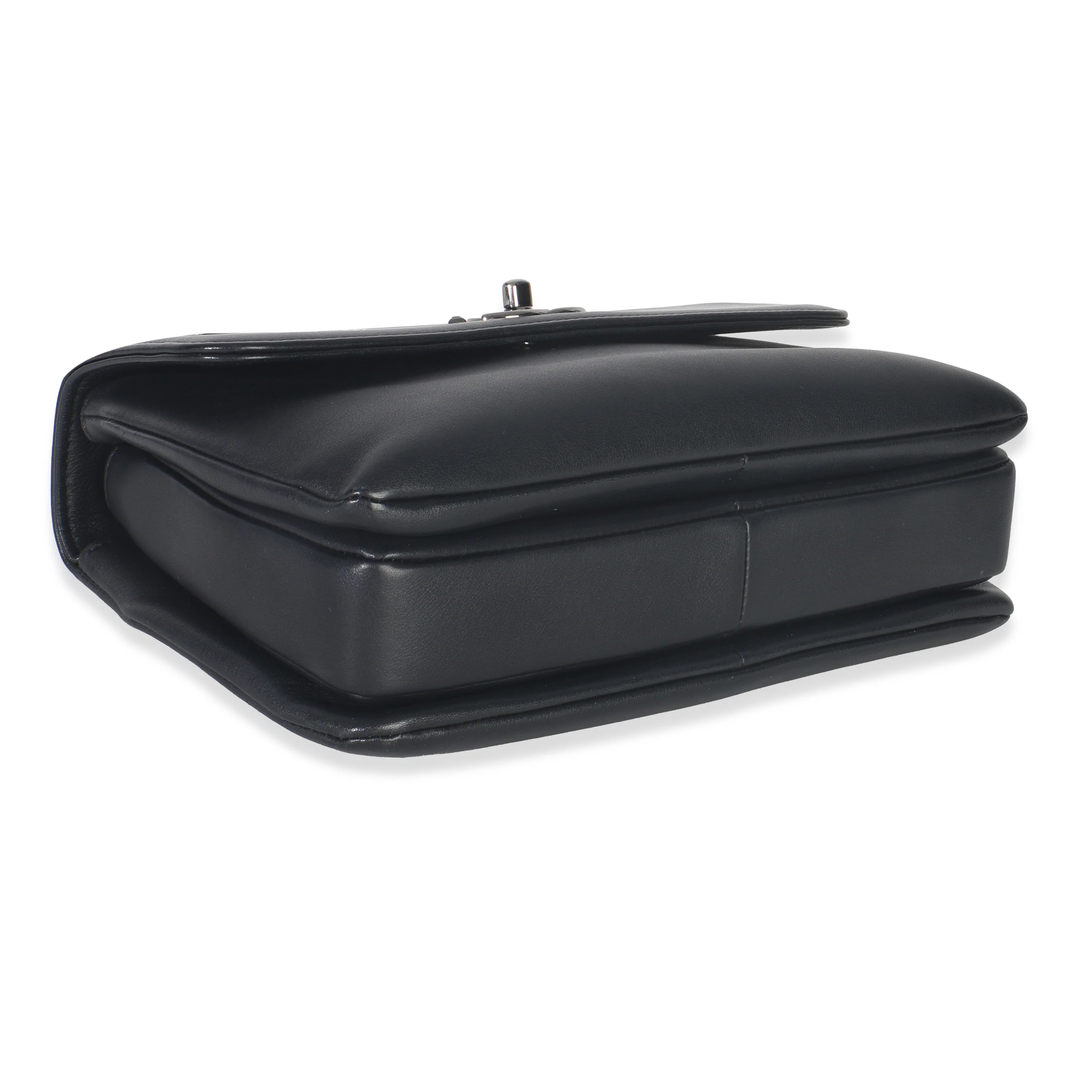 Black Calfskin Smooth Small Trendy CC Flap Bag - Image 8