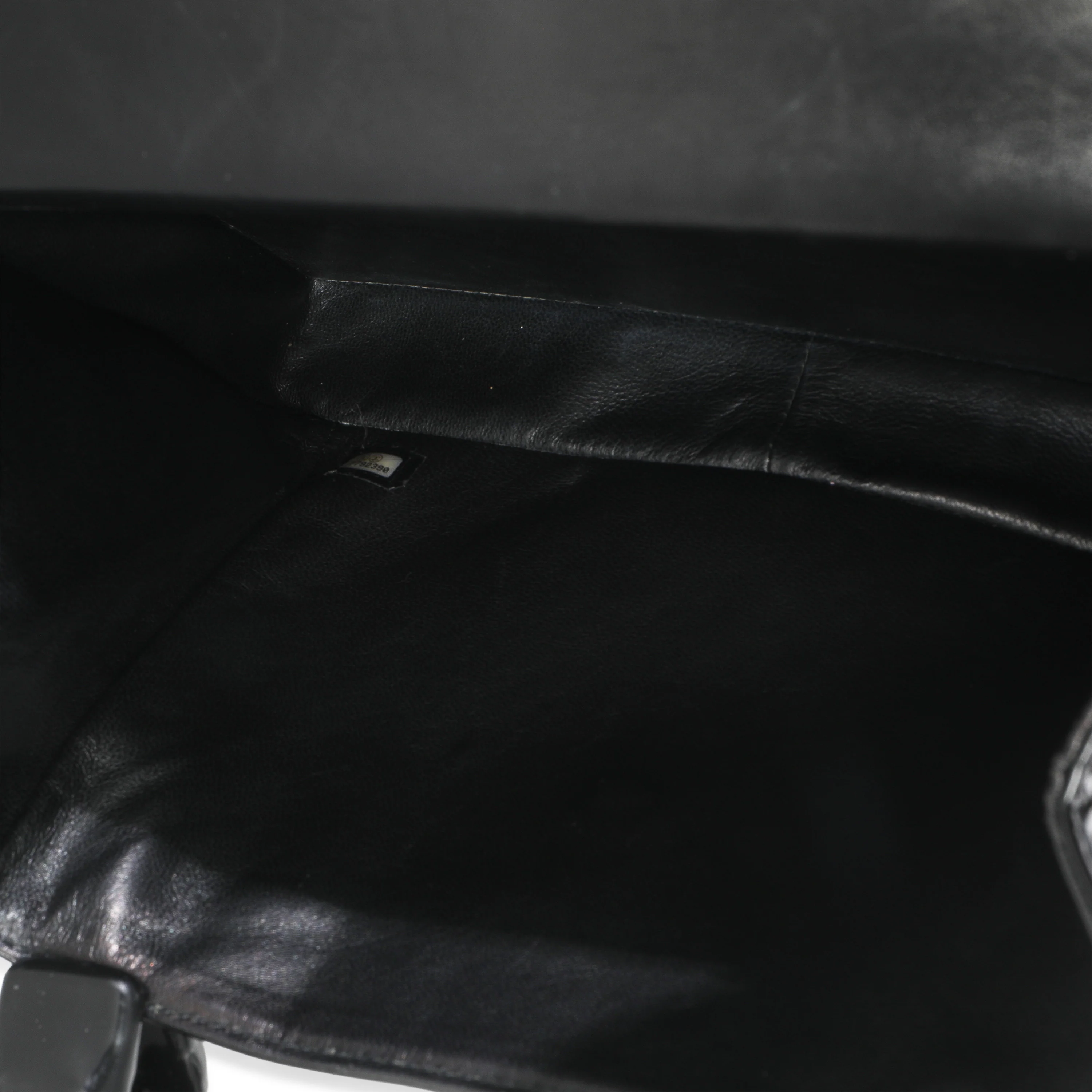 Black Patent Chocolate Bar Top Handle Flap Bag - Image 8