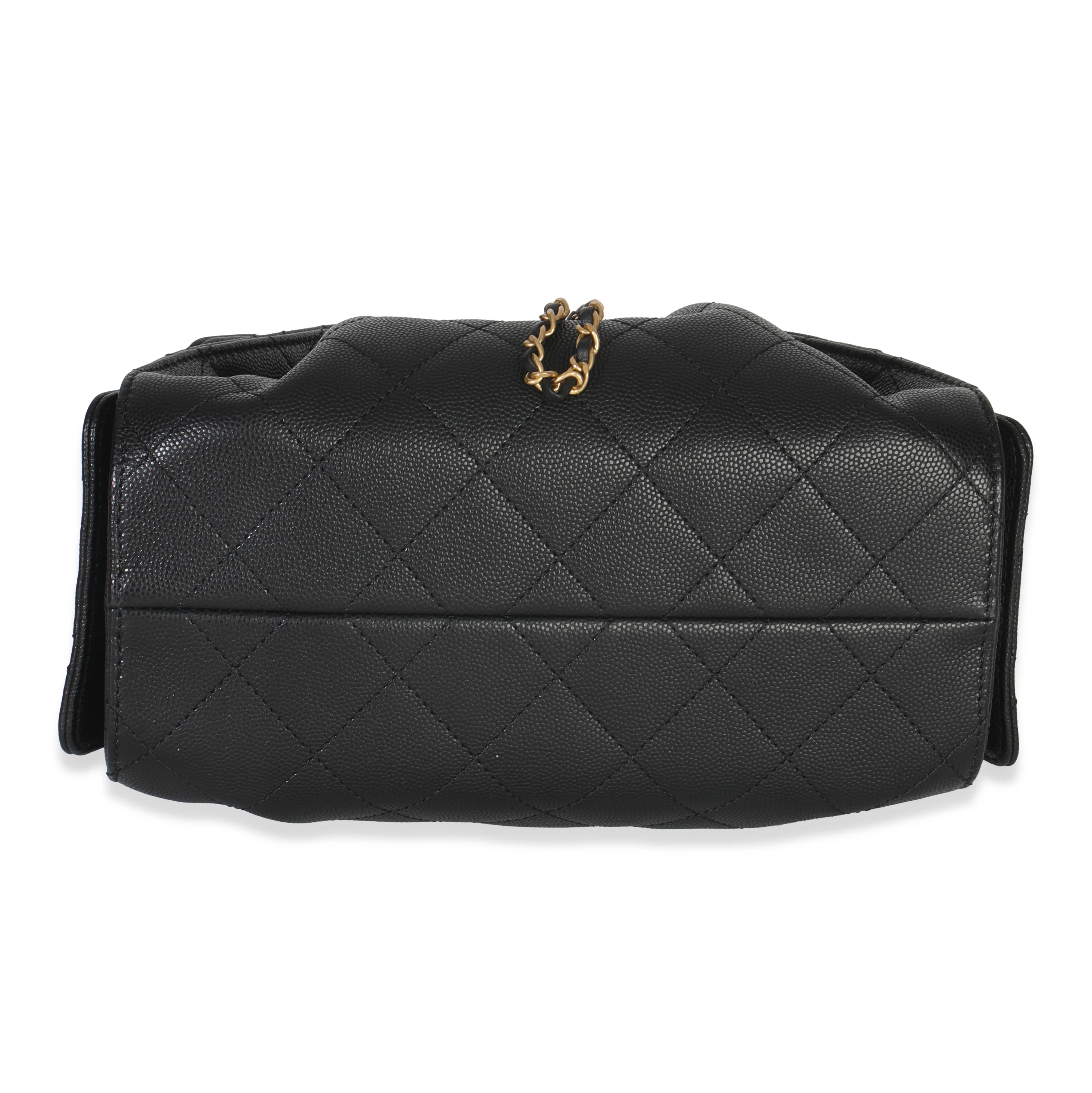 Black Quilted Caviar Mini Chanel 25 Hobo Handbag - Image 5