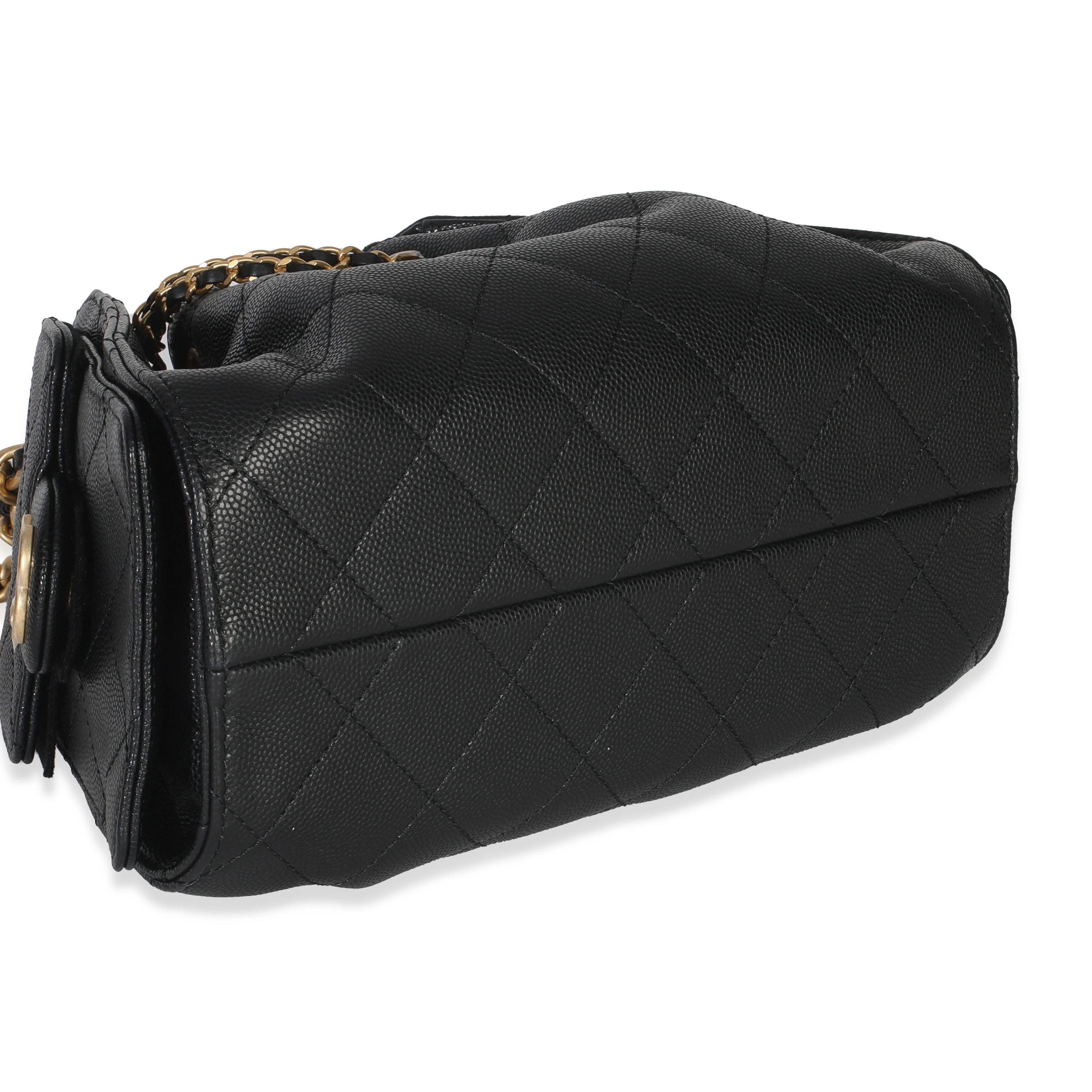 Black Quilted Caviar Mini Chanel 25 Hobo Handbag - Image 8