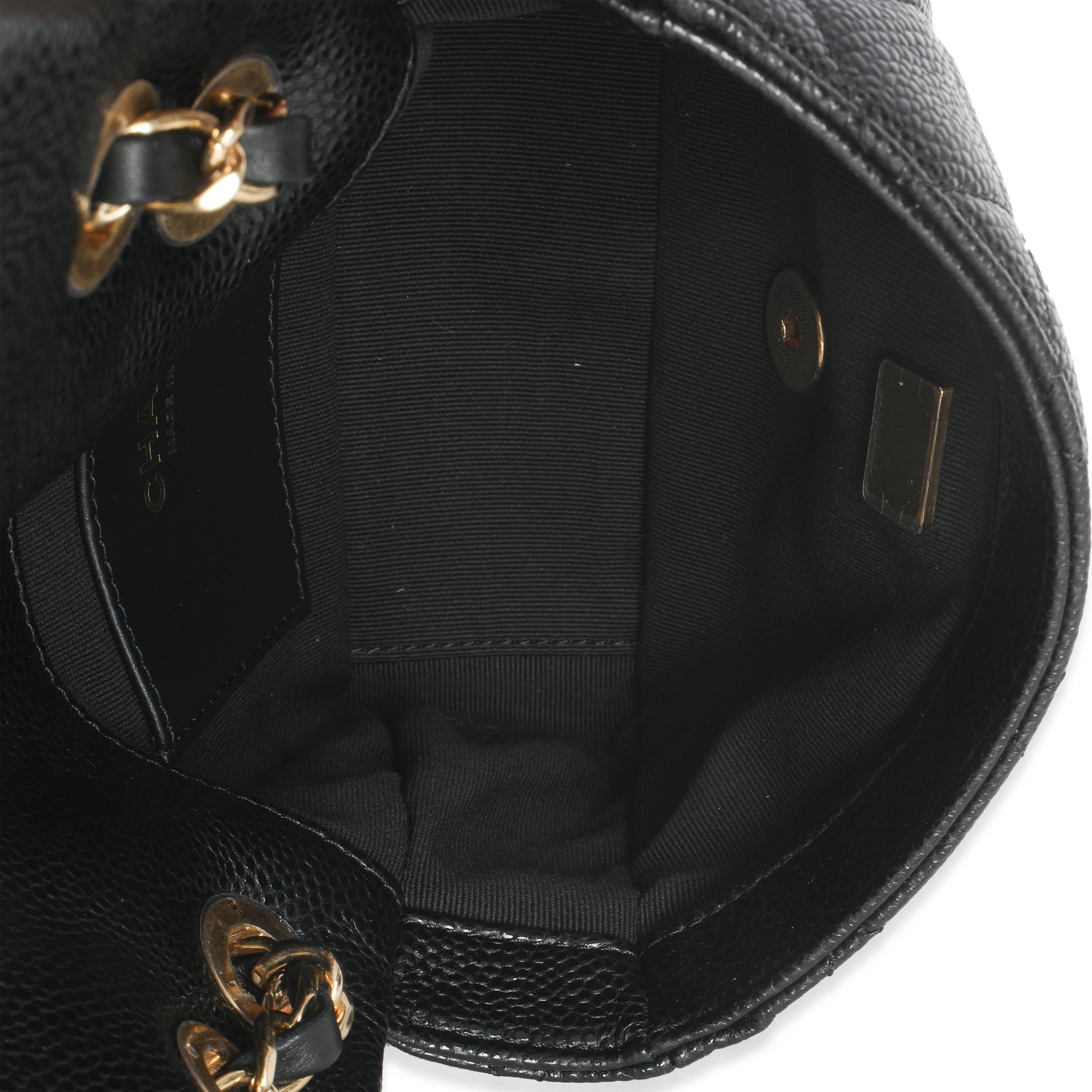 Black Quilted Grained Lambskin Mini Flap - Image 9