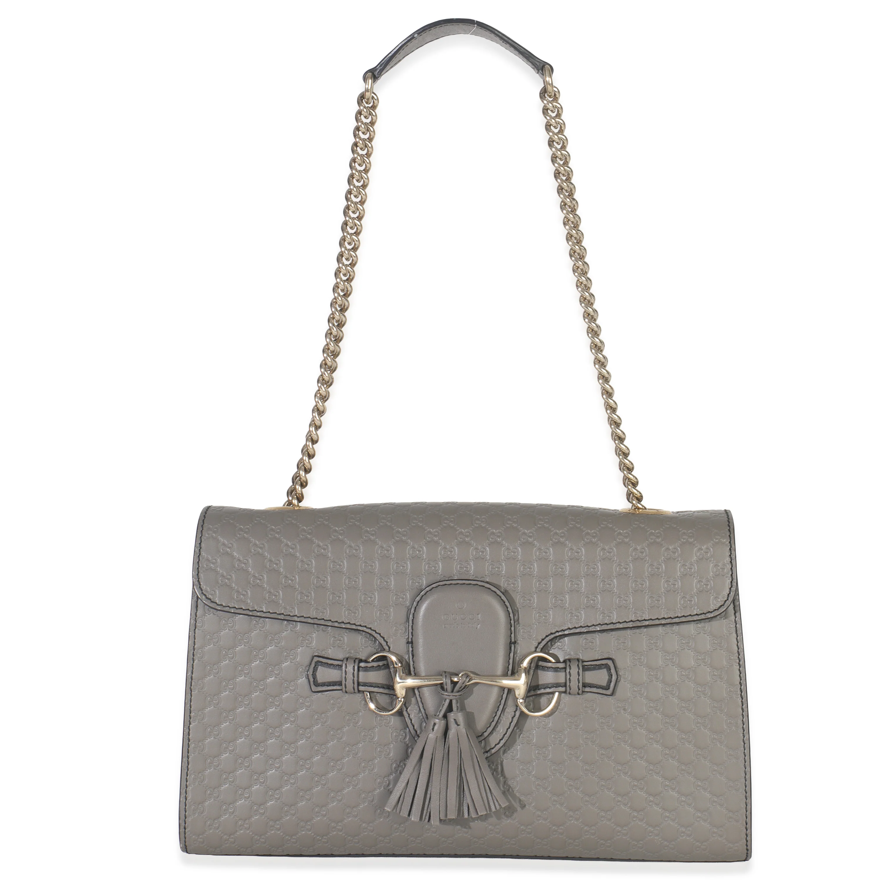 Grey Guccissima Leather Medium Chain Shoulder Bag - Image 8