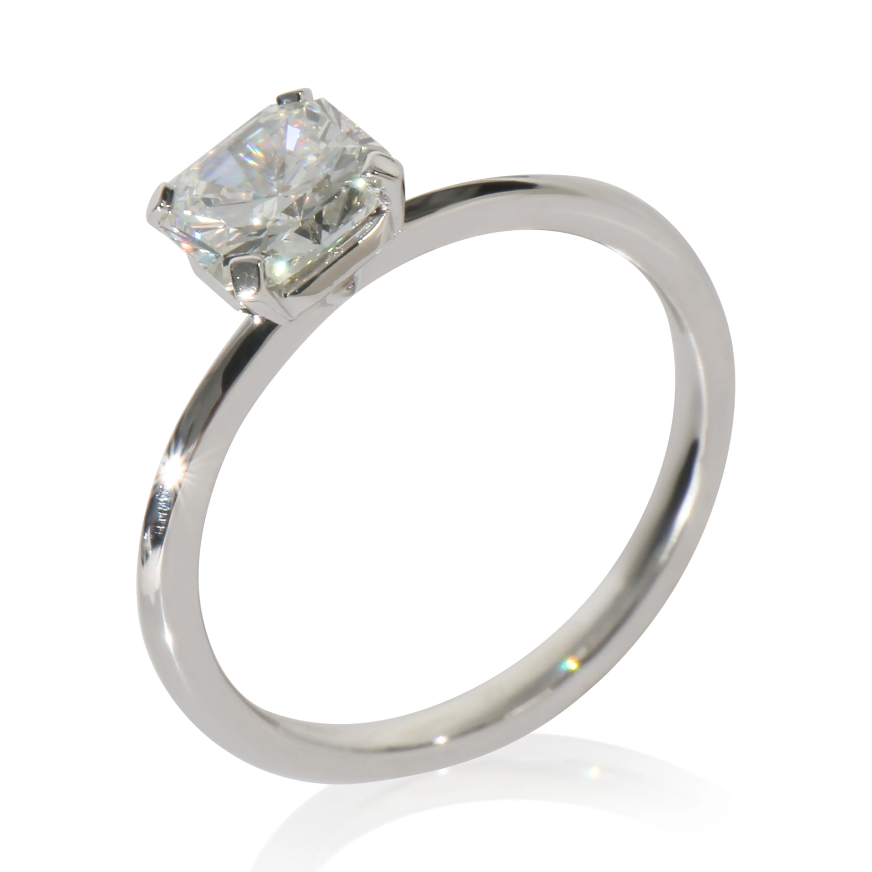 Platinum Tiffany & Co. Tiffany True Solitaire Engagement Ring, .91 Ct. F VS1 - Image 5
