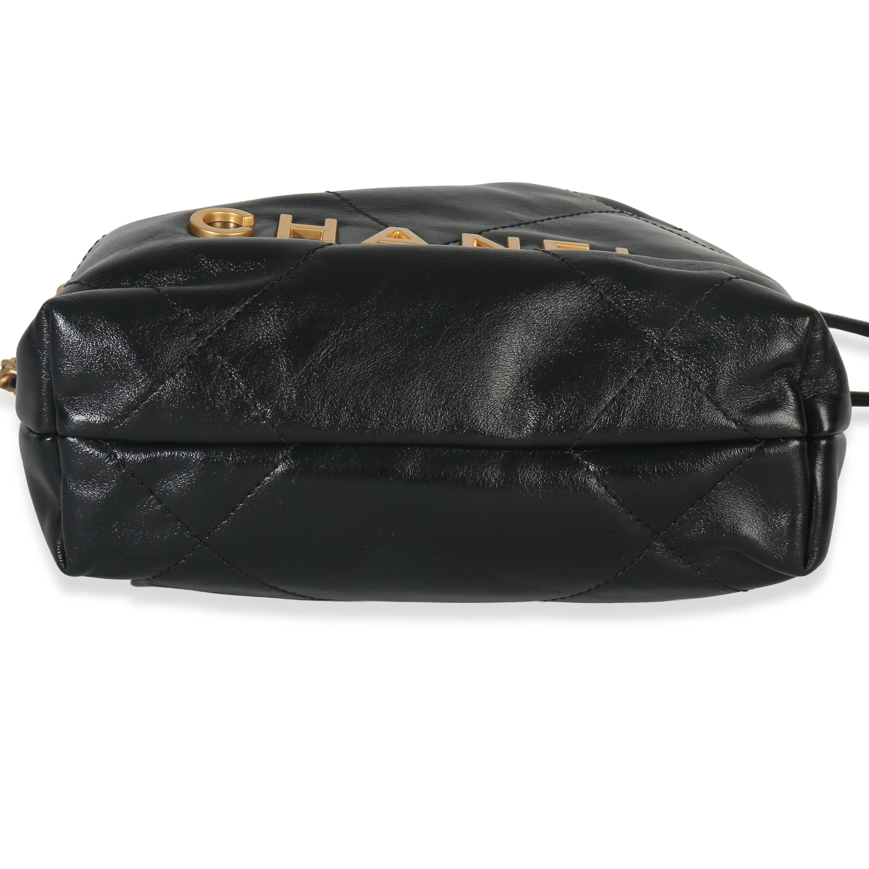 Black Quilted Calfskin Mini Chanel 22 Hobo - Image 7