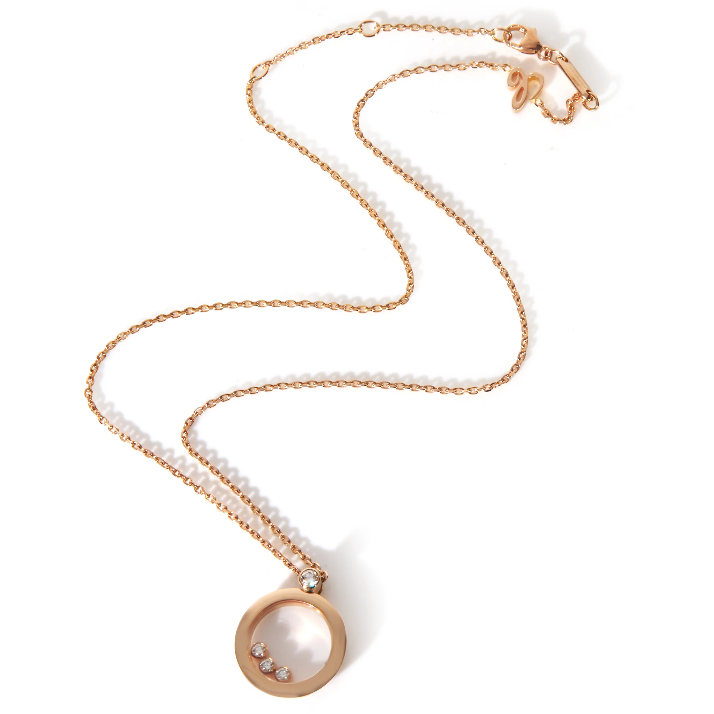 Rose Gold Diamond Happy Diamond Pendant - Image 2