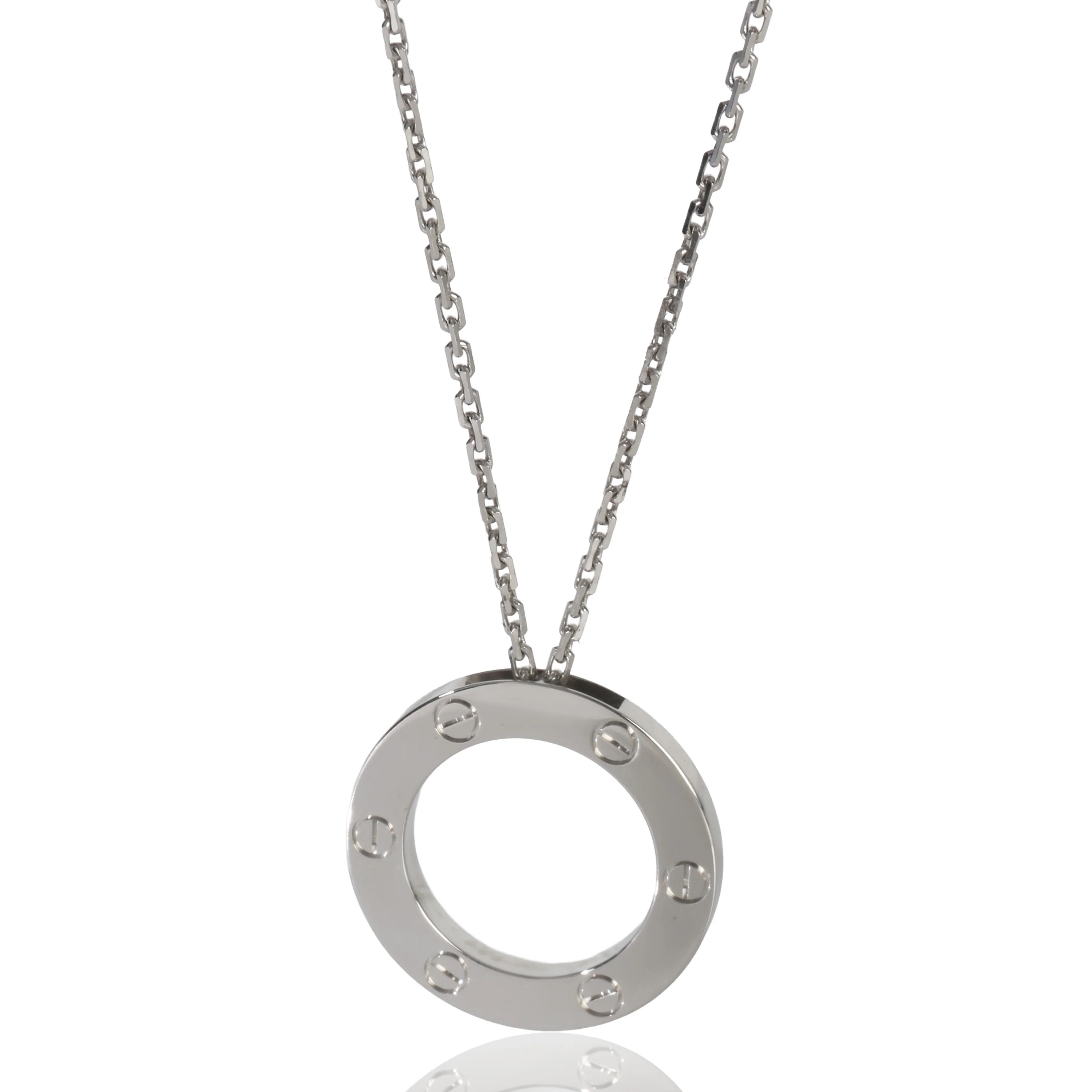White Gold  Love Necklace