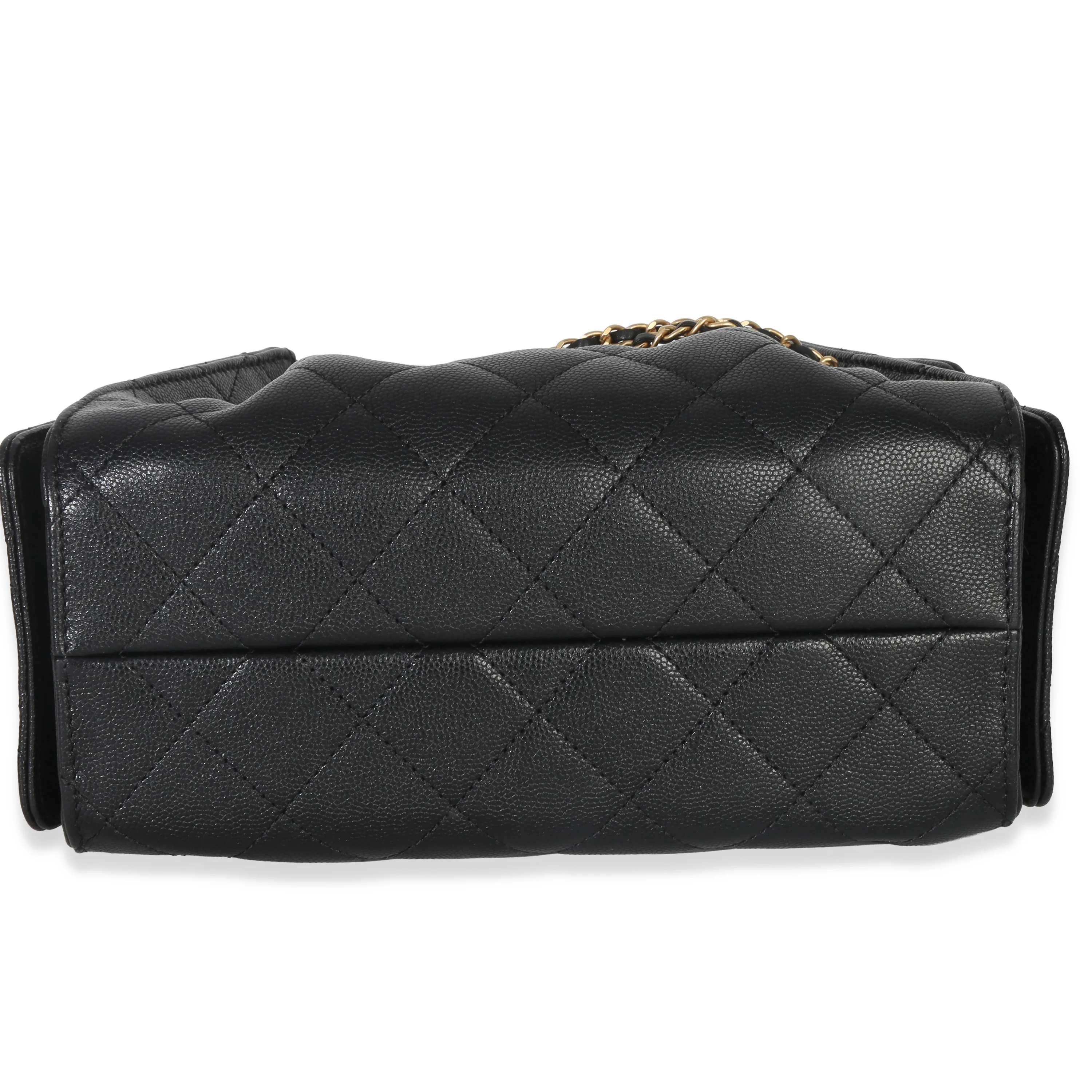 26P Black Quilted Caviar Mini Chanel 25 Hobo Handbag - Image 5