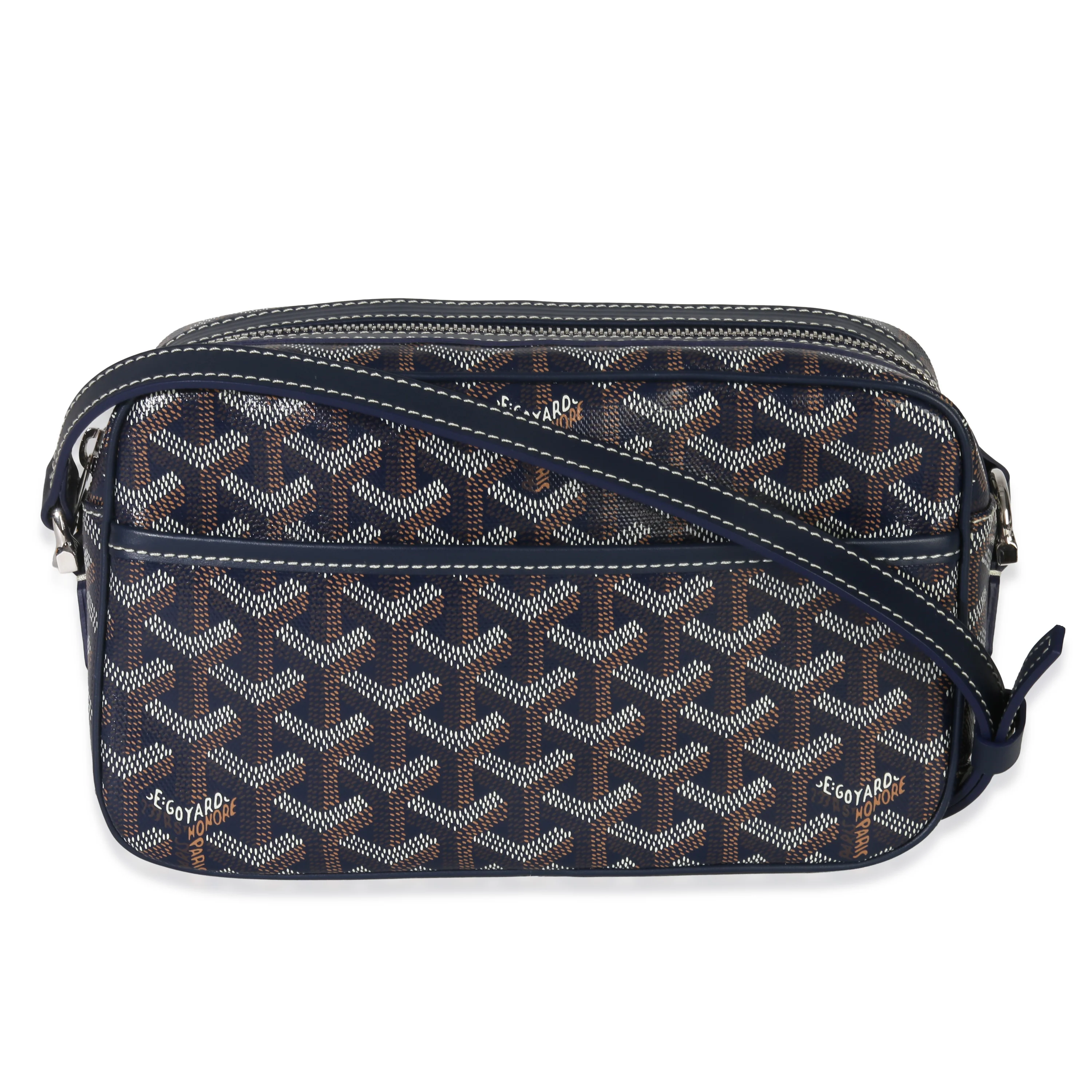 Navy Goyardine Canvas Sac Cap Vert