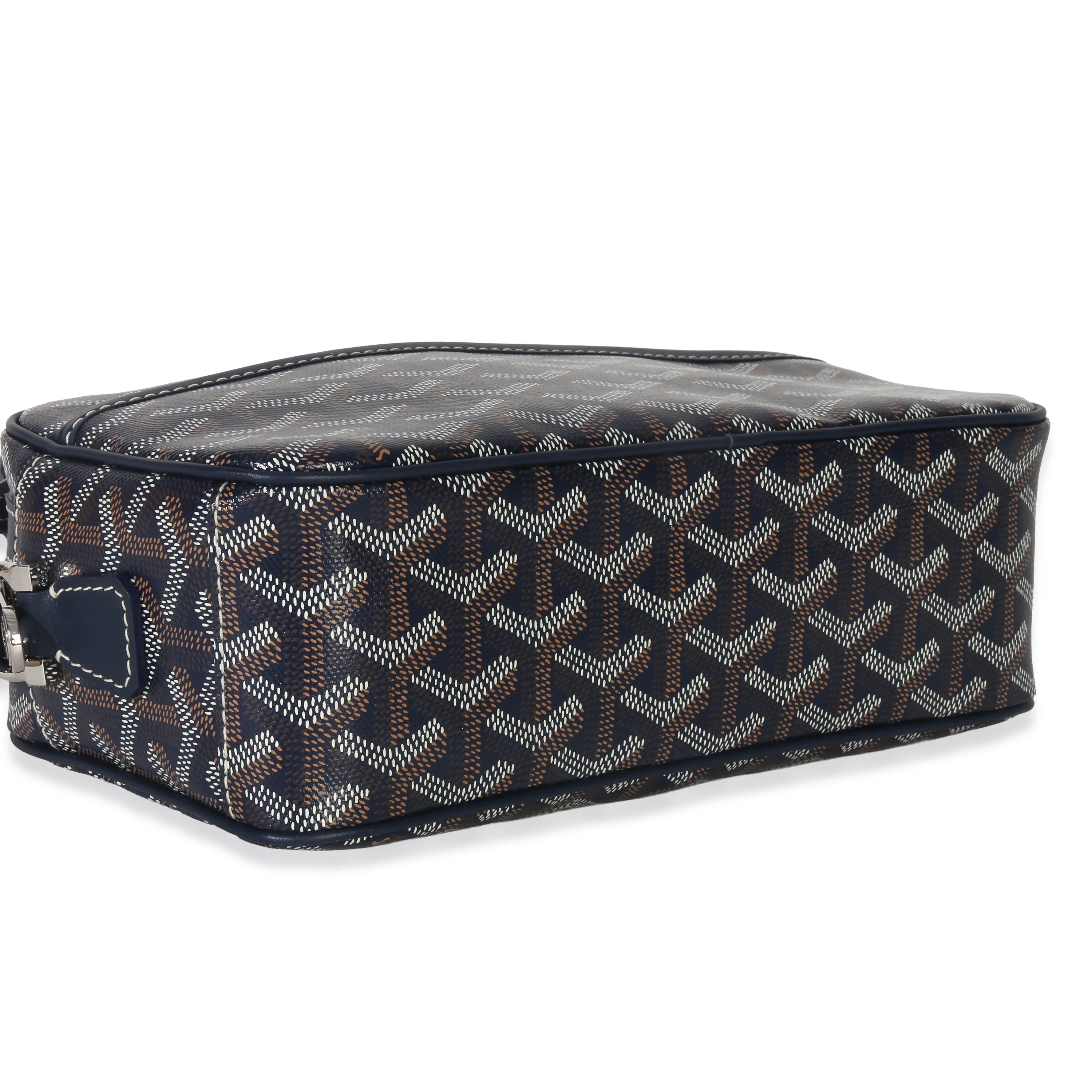 Navy Goyardine Canvas Sac Cap Vert - Image 8