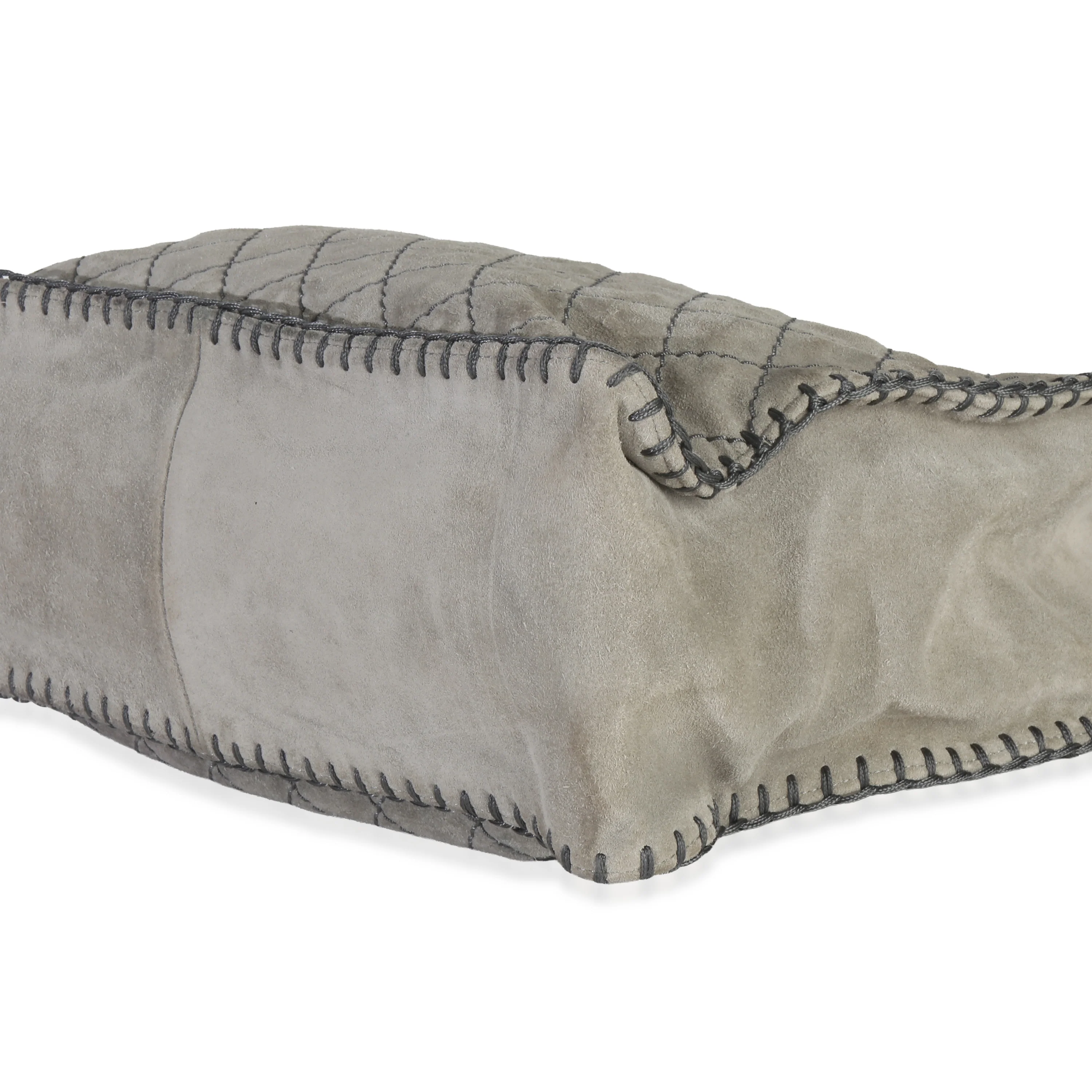 Grey Quilted Suede Wild Stitch Jumbo CC Tote - Image 6