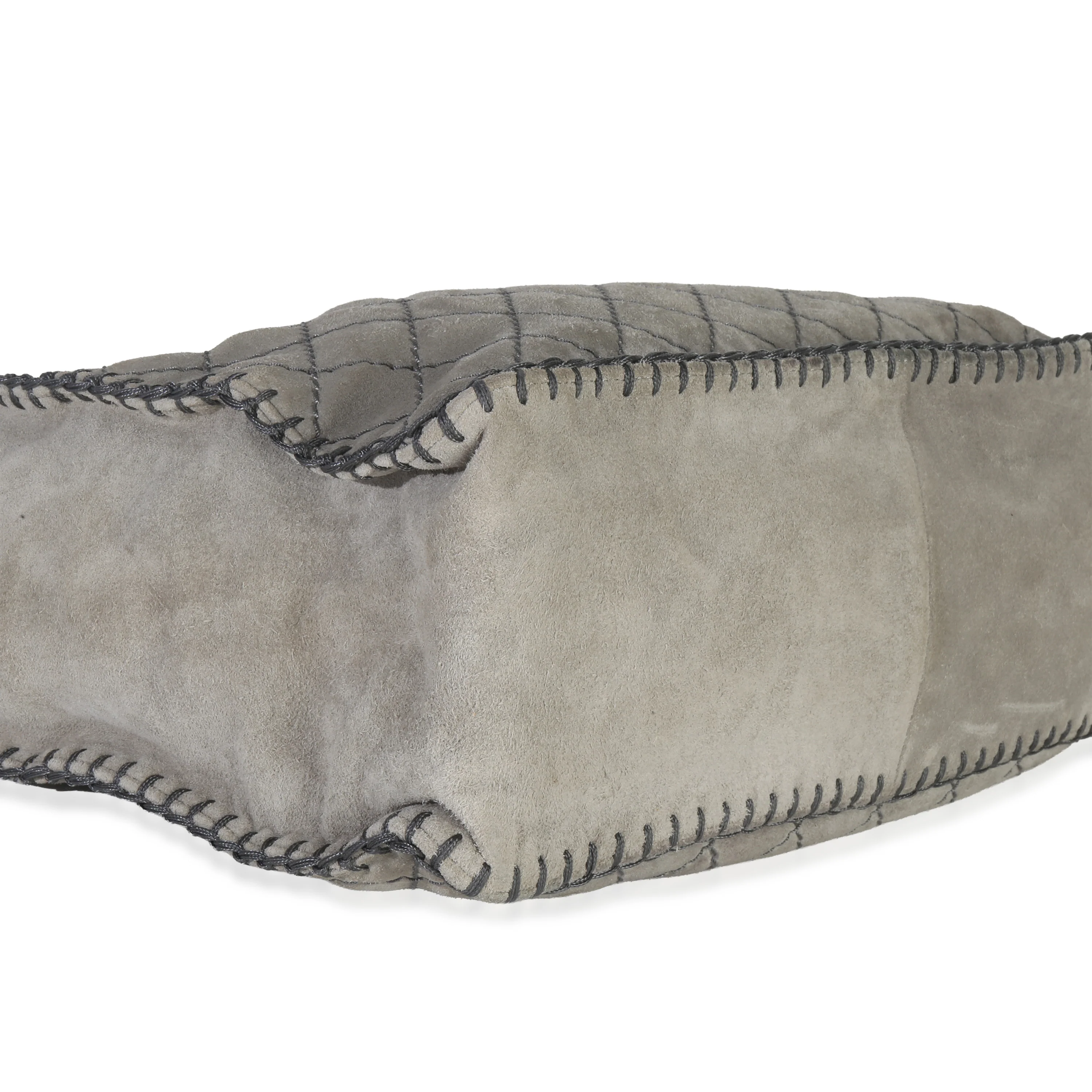 Grey Quilted Suede Wild Stitch Jumbo CC Tote - Image 7