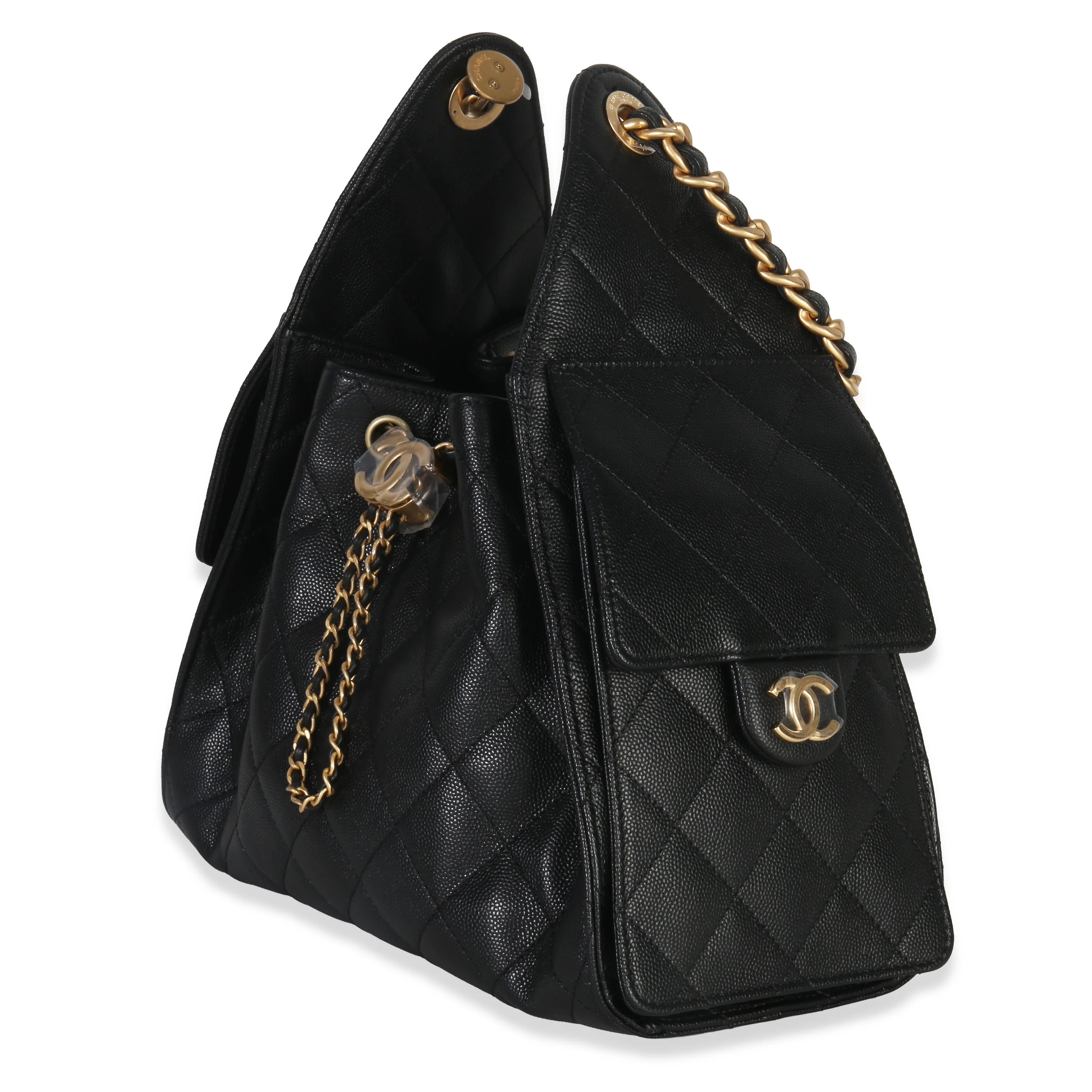 Black Quilted Caviar Small Chanel 25 Hobo Handbag - Image 2
